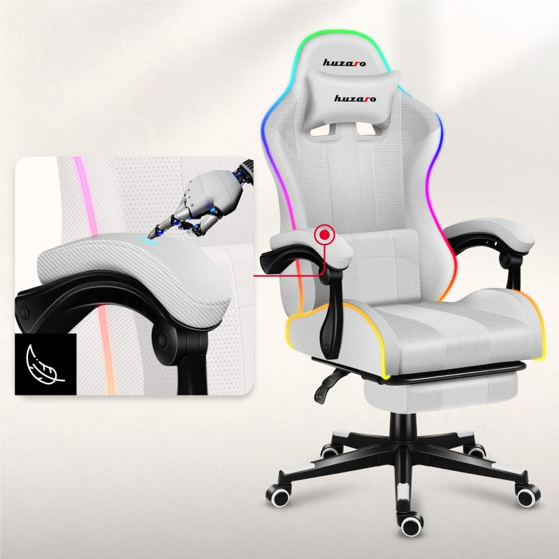 Fotel Gamingowy HUZARO Force 4.7 RGB White