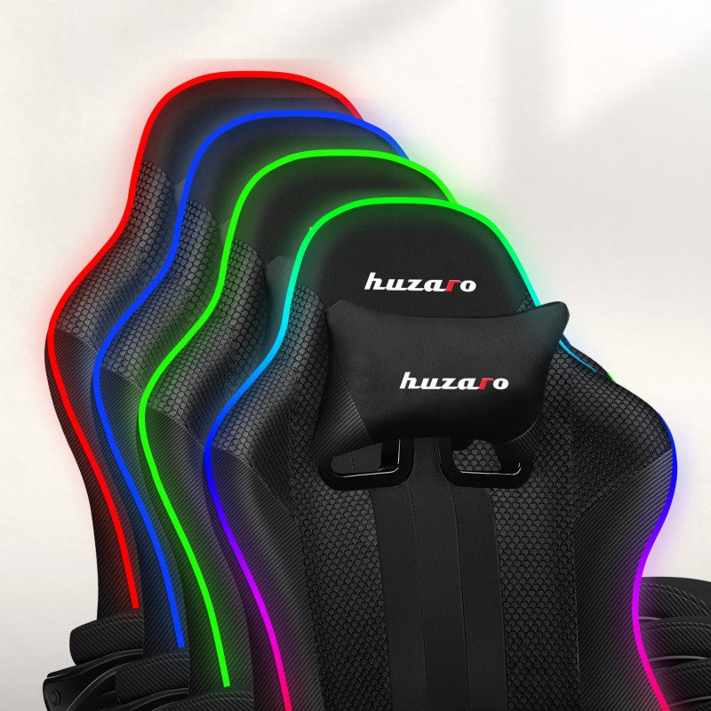 Fotel Gamingowy HUZARO Force 4.7 RGB Black Mesh
