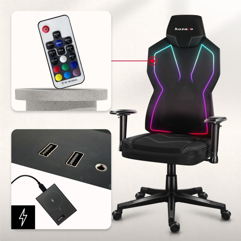 Fotel gamingowy HUZARO Combat 6.2 RGB Black