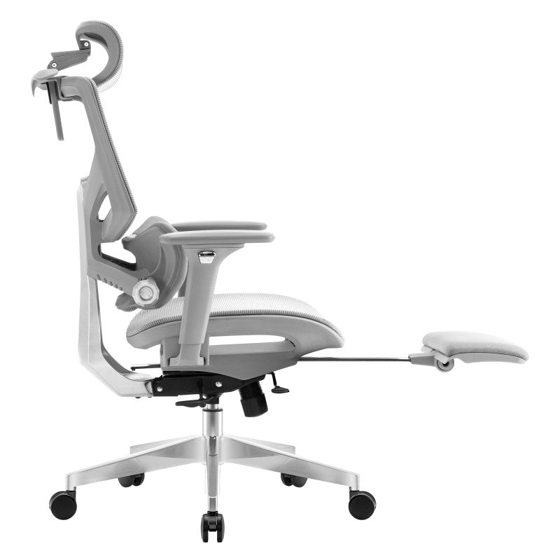 Fotel ergonomiczny z podnóżkiem Mark Adler Expert 8.7 Grey Mesh