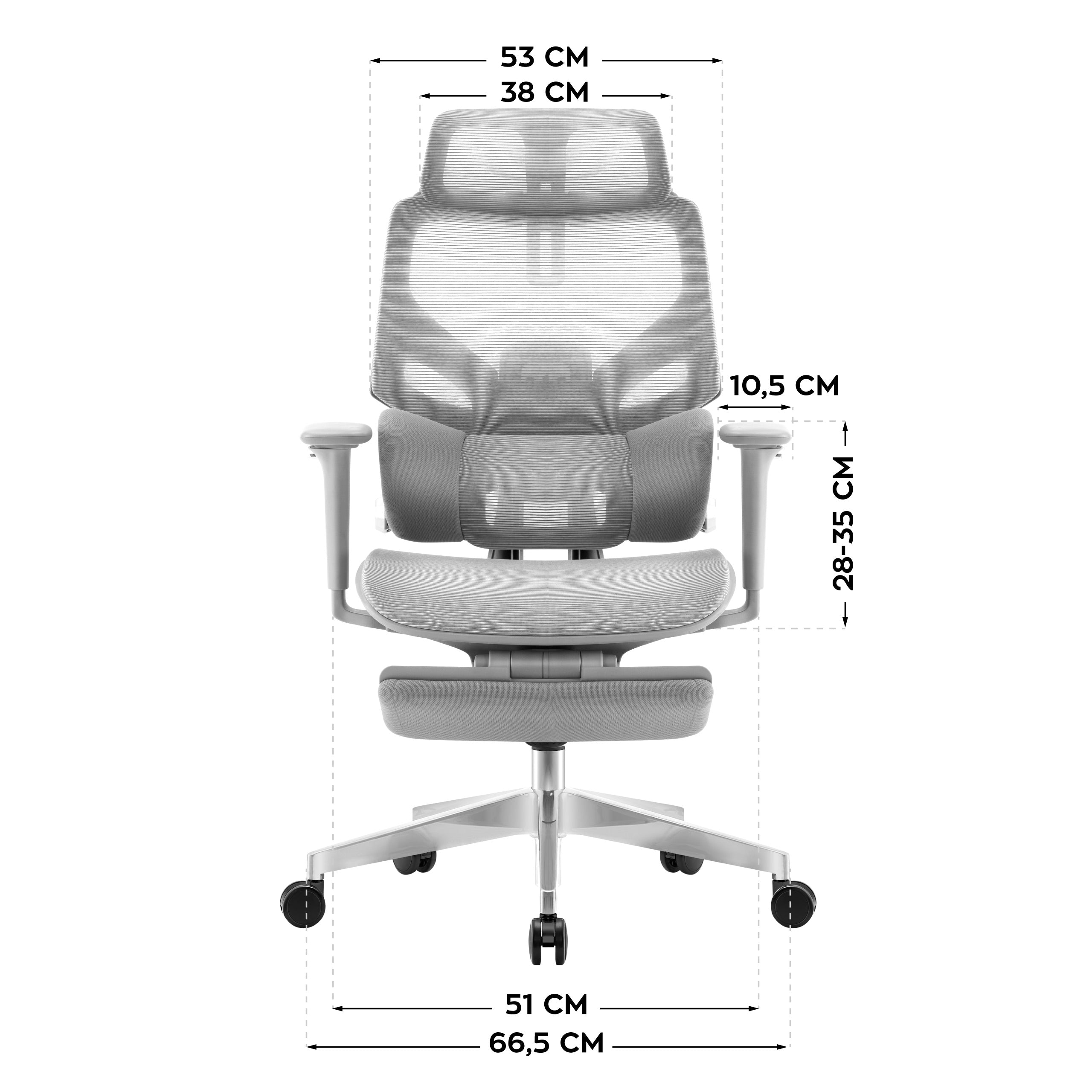 Ergonomická židle s podnožkou Mark Adler Expert 8.7 Grey Mesh