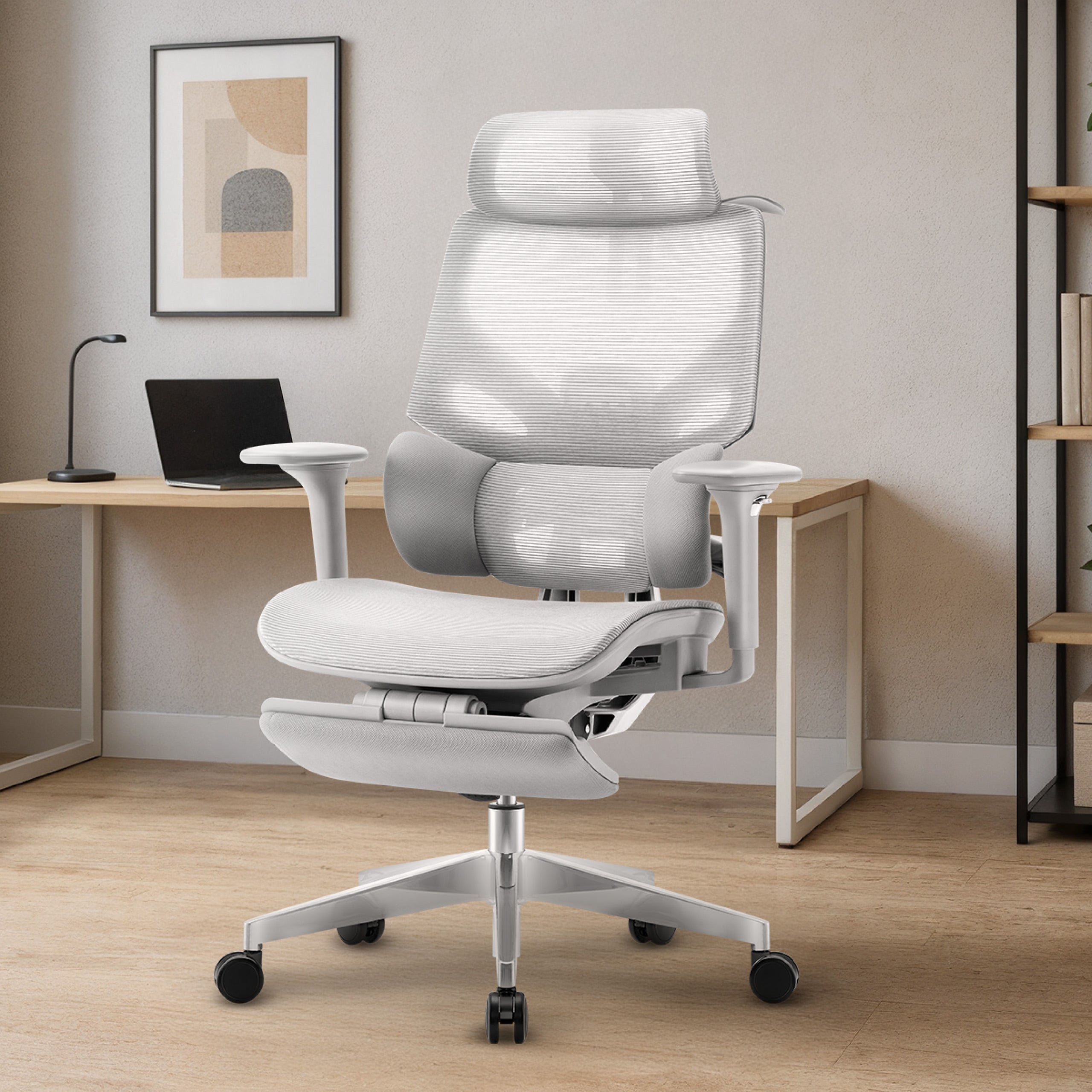 Ergonomická židle s podnožkou Mark Adler Expert 8.7 Grey Mesh