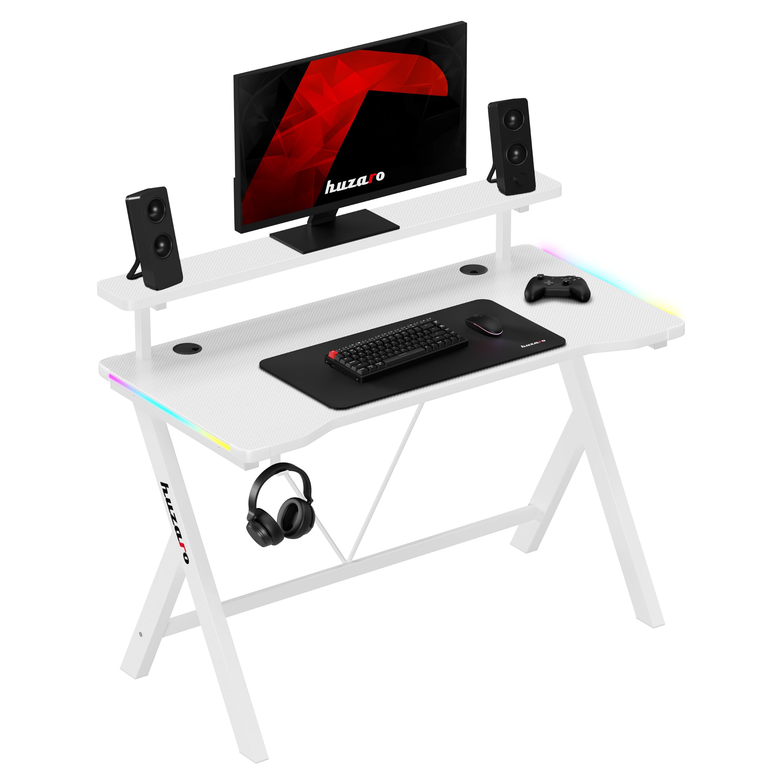 Herní stůl LED Huzaro Hero 1.9 RGB White 120 cm