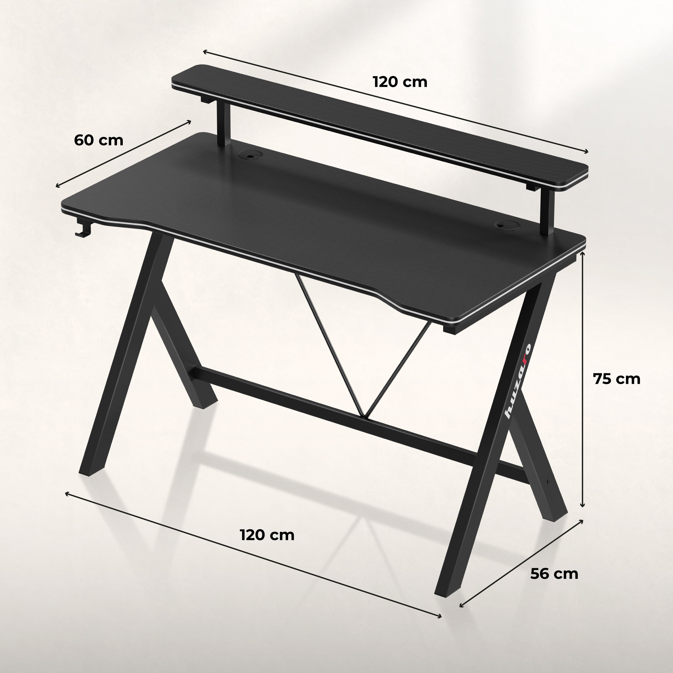 Herní stůl 120 cm Huzaro Hero 1.9 Black