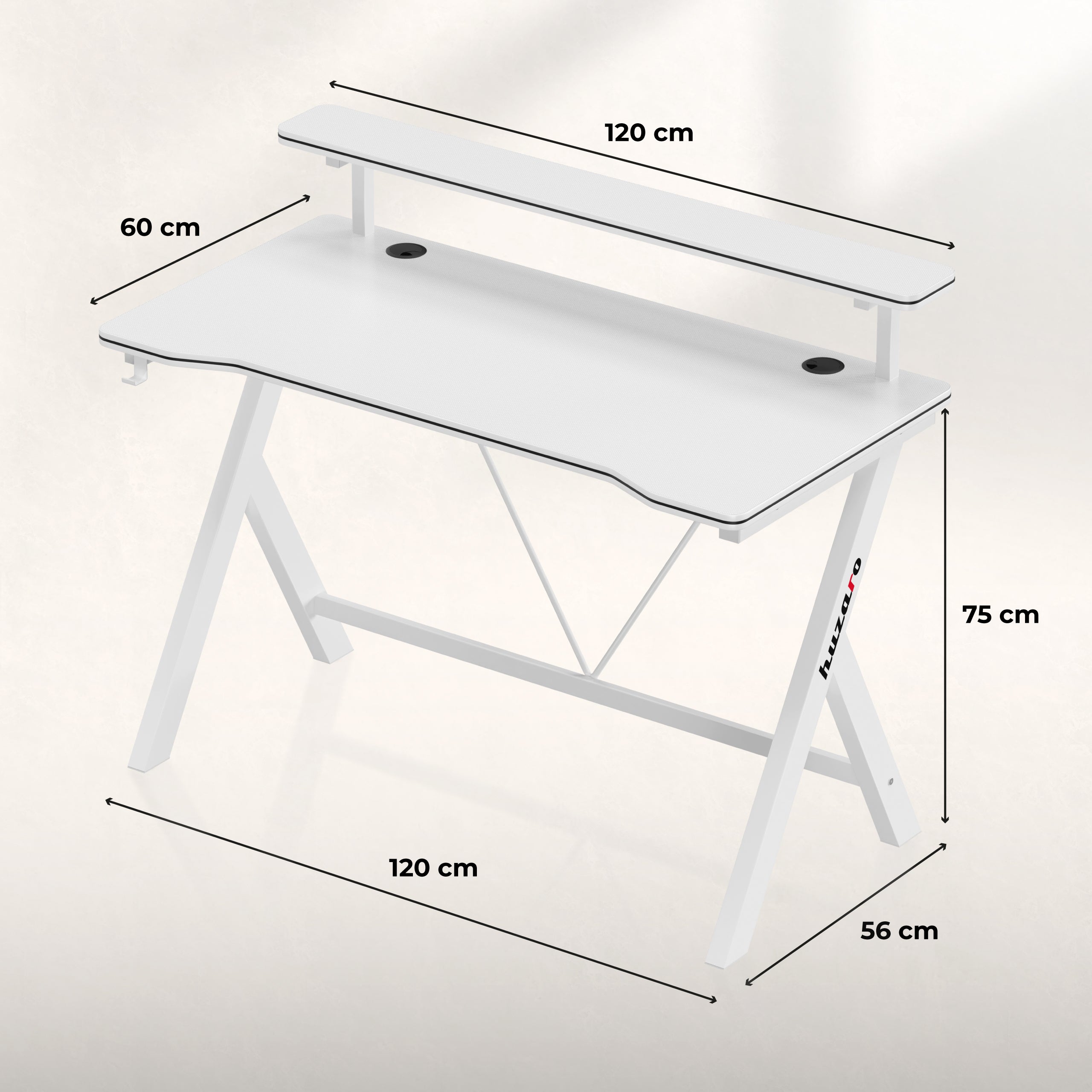 Herní stůl 120 cm Huzaro Hero 1.9 White