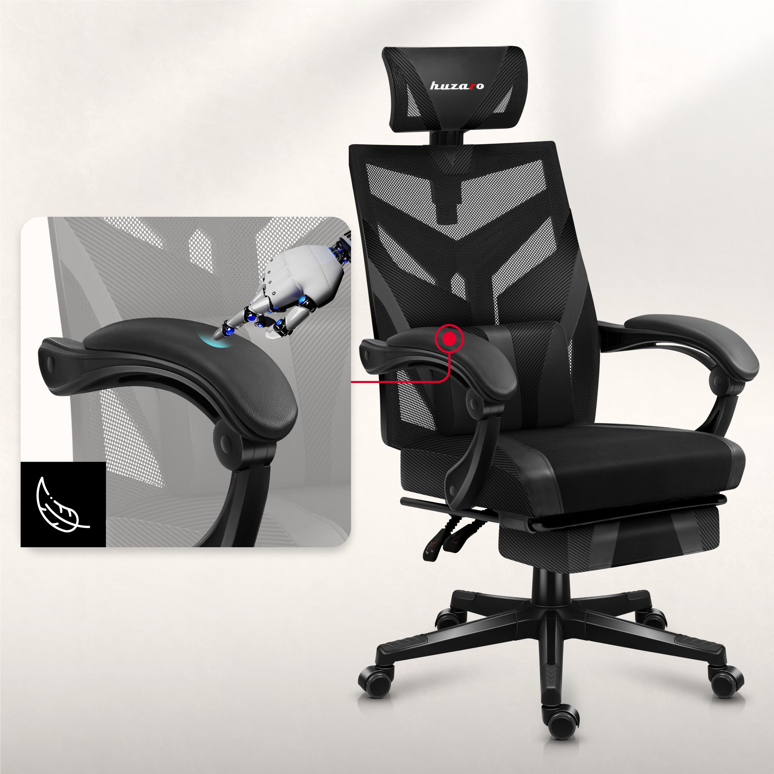 Ergonomické a pohodlné opěrky rukou