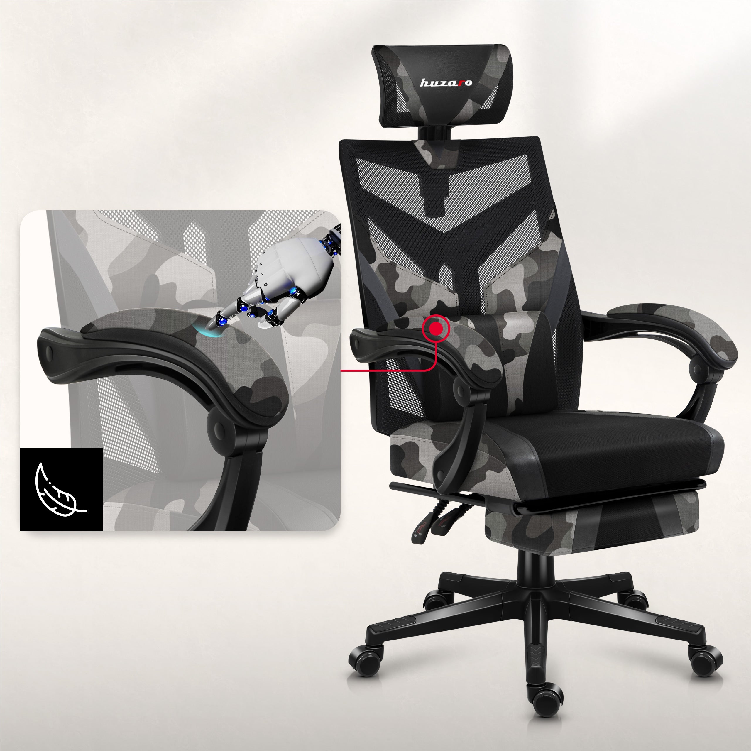 Ergonomické a pohodlné opěrky rukou