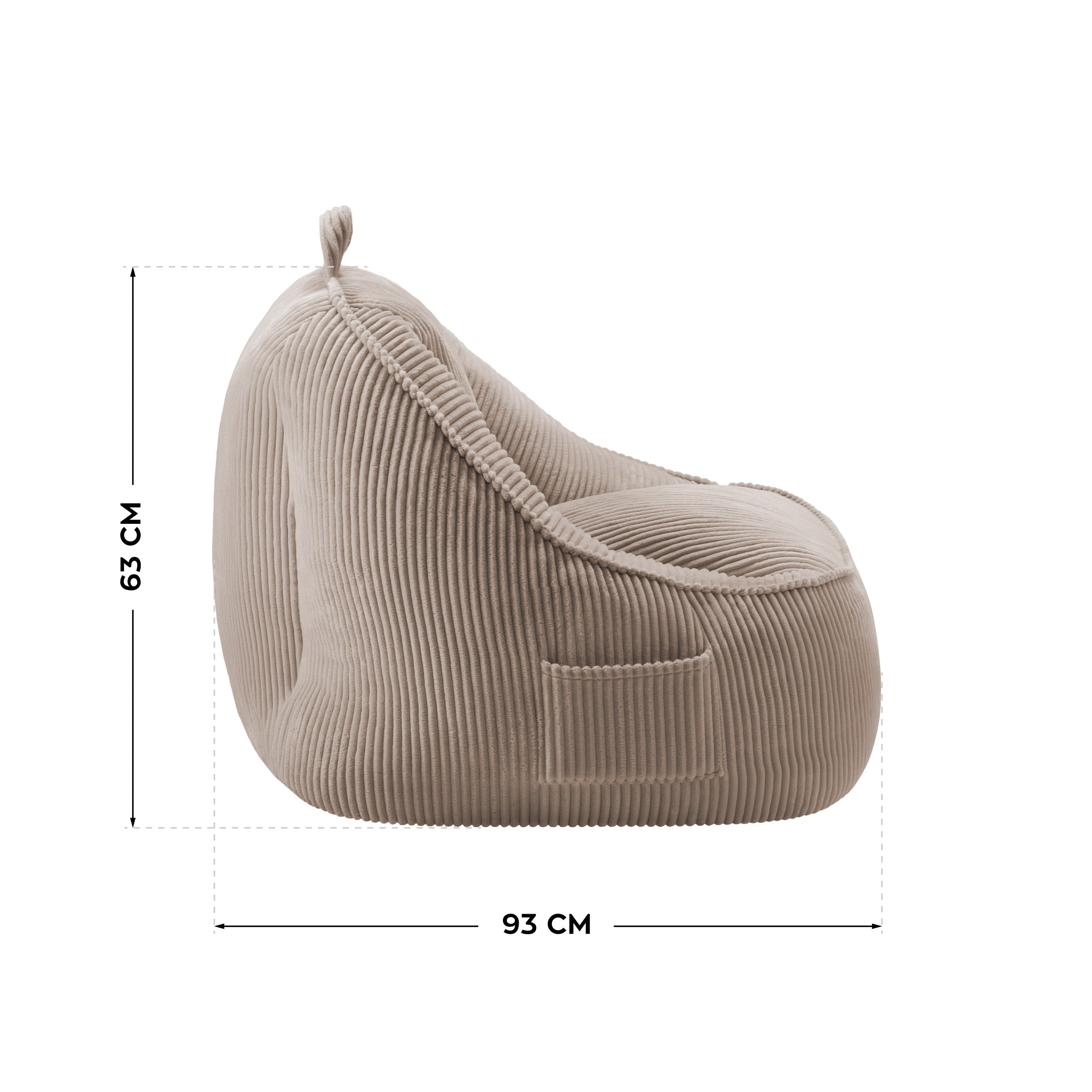 Manšestrové křeslo puf s opěradlem Mark Adler Comfy 4.0 Taupe