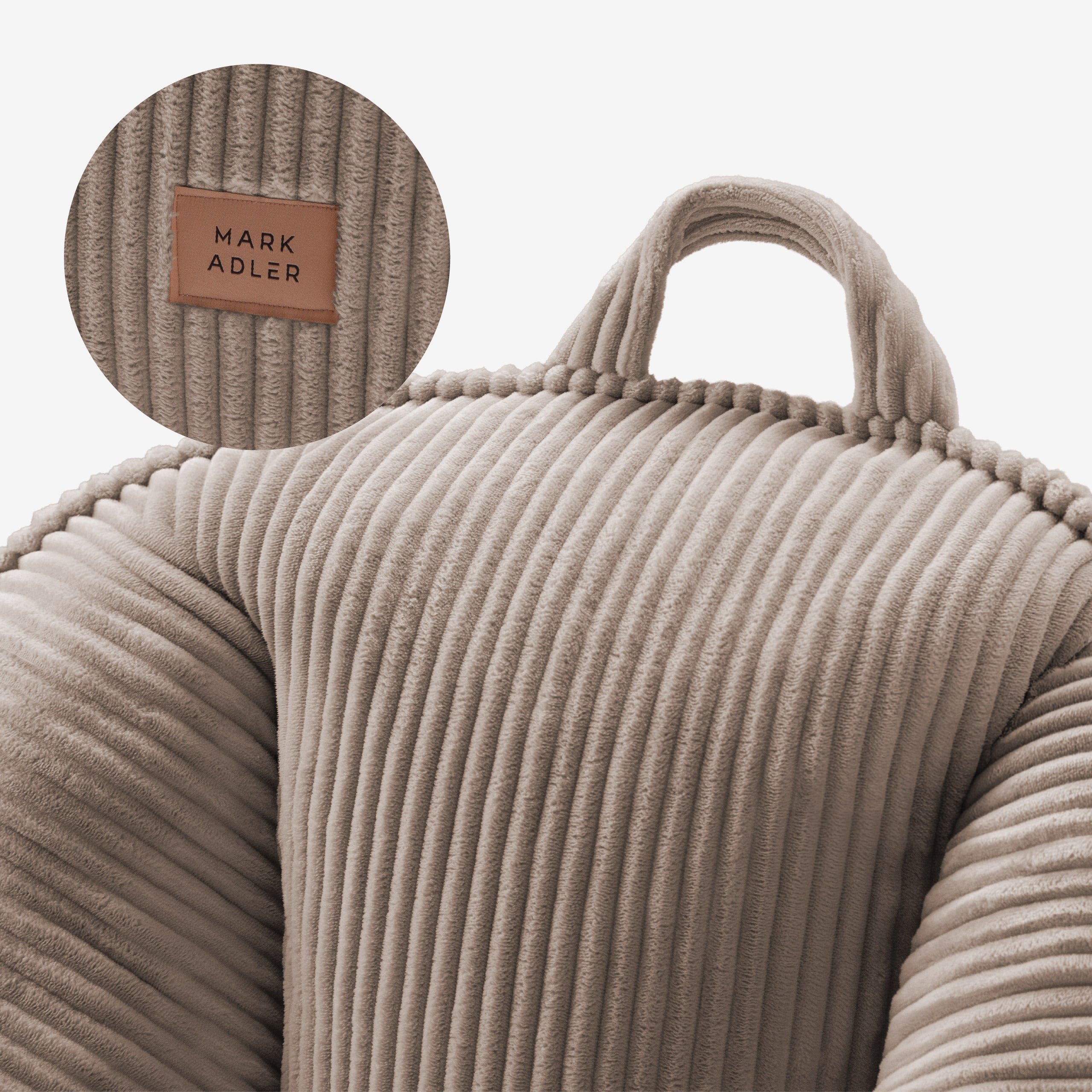 Manšestrové křeslo puf s opěradlem Mark Adler Comfy 4.0 Taupe