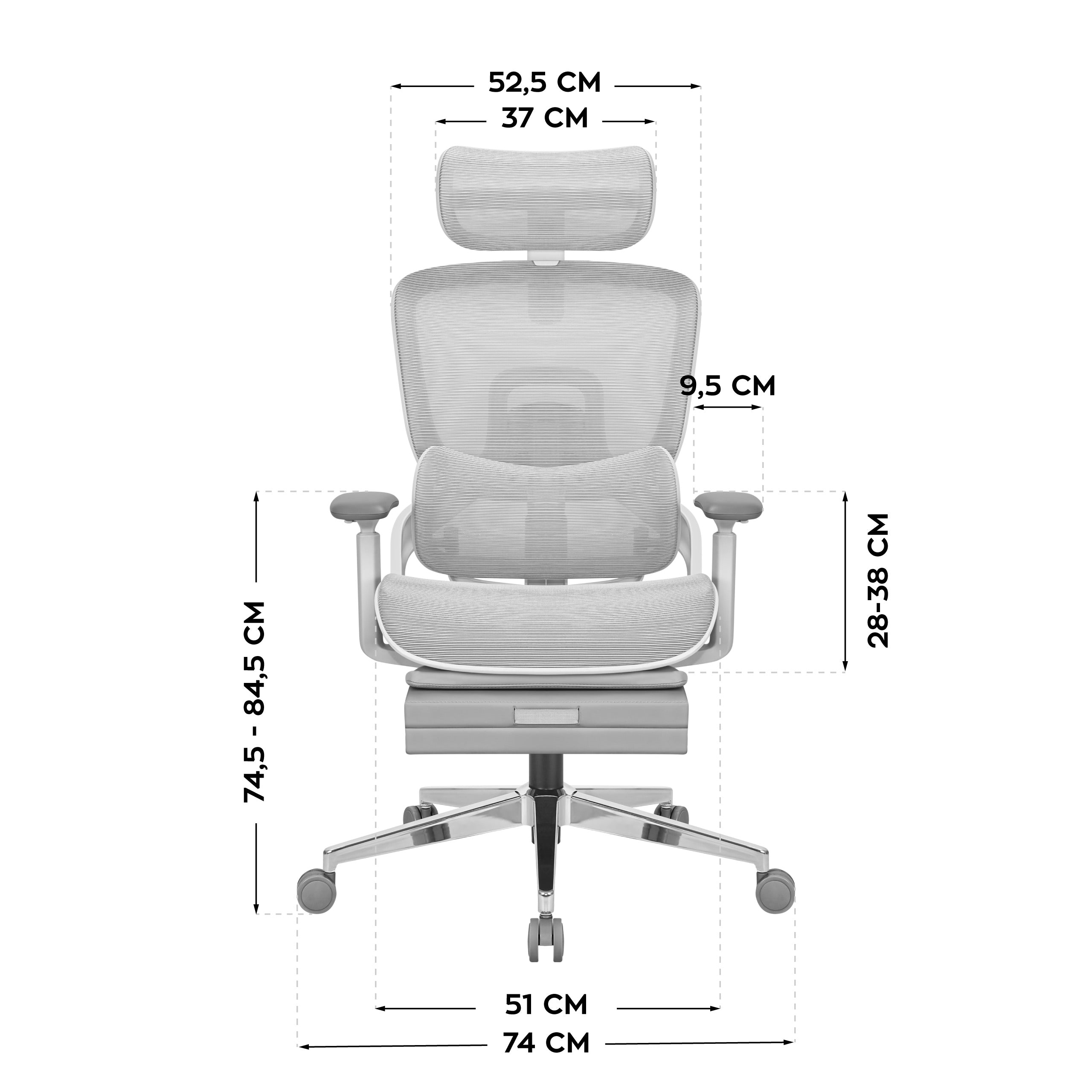 Ergonomické křeslo s opěrkou nohou Mark Adler Expert 9.3 Grey