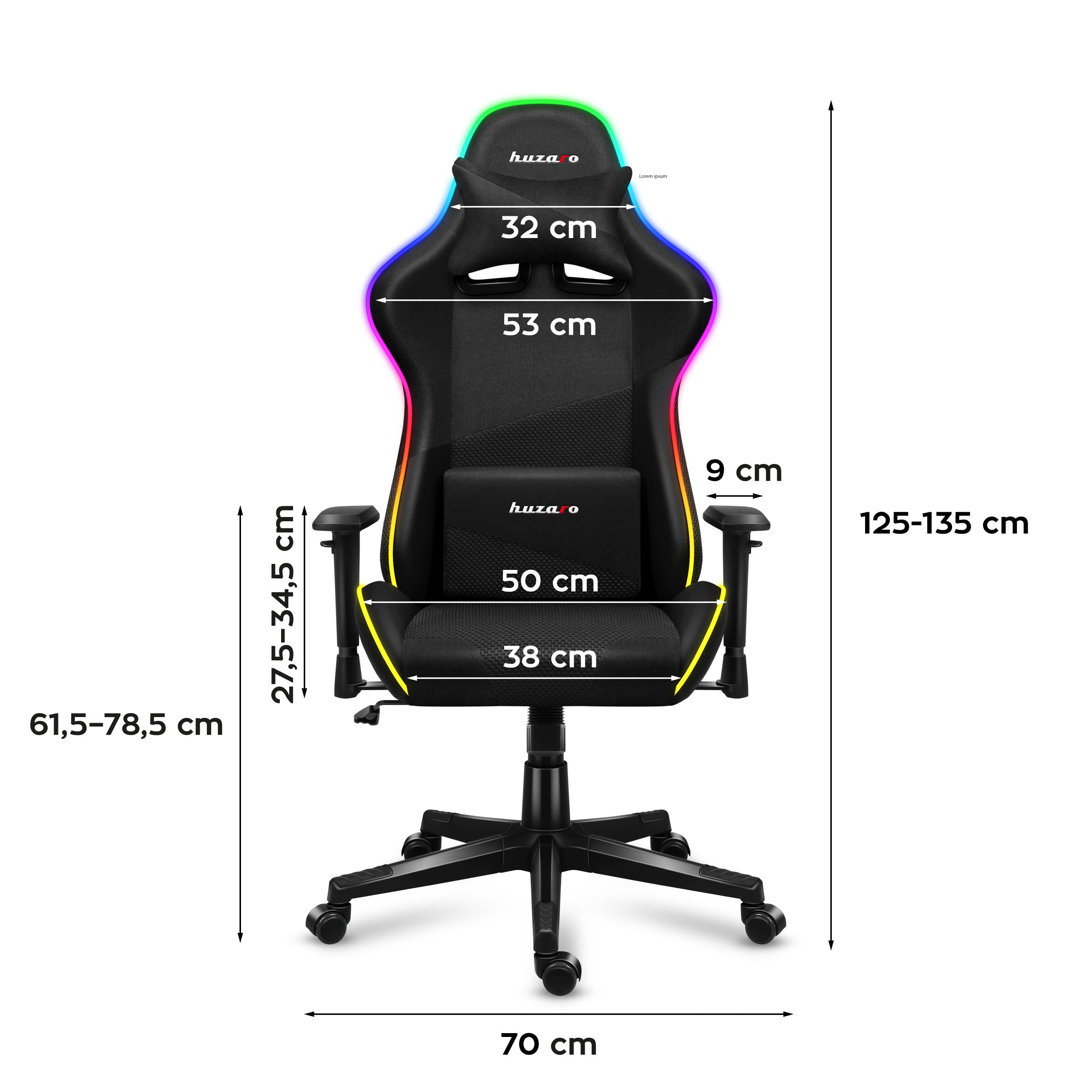 Herní křeslo HUZARO Force 6.3 RGB Mesh