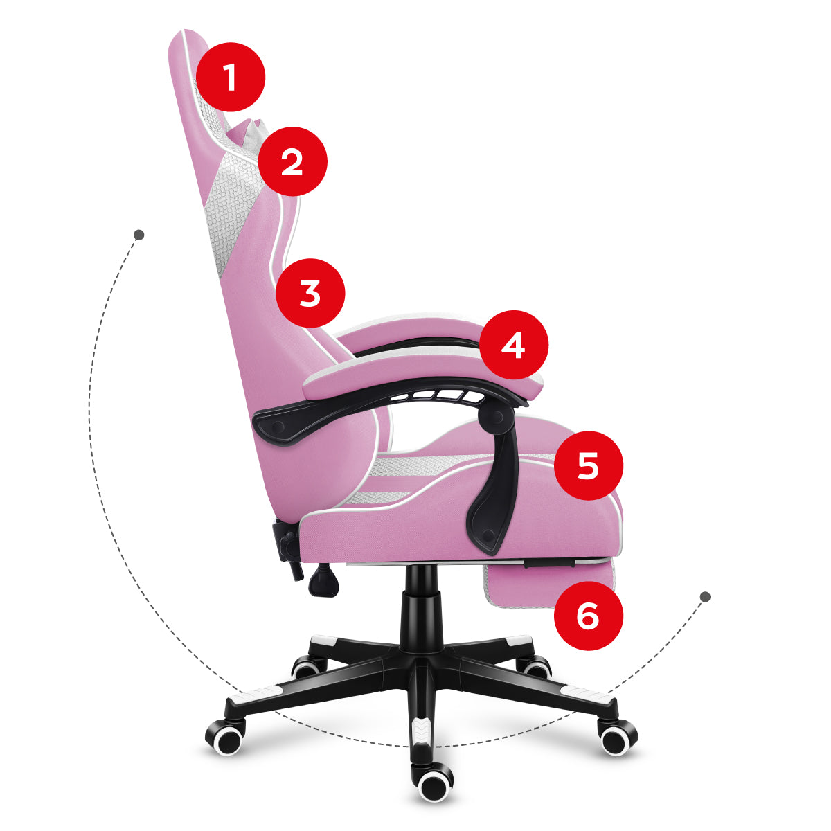 Herní křeslo Huzaro Force 4.7 Pink Mesh