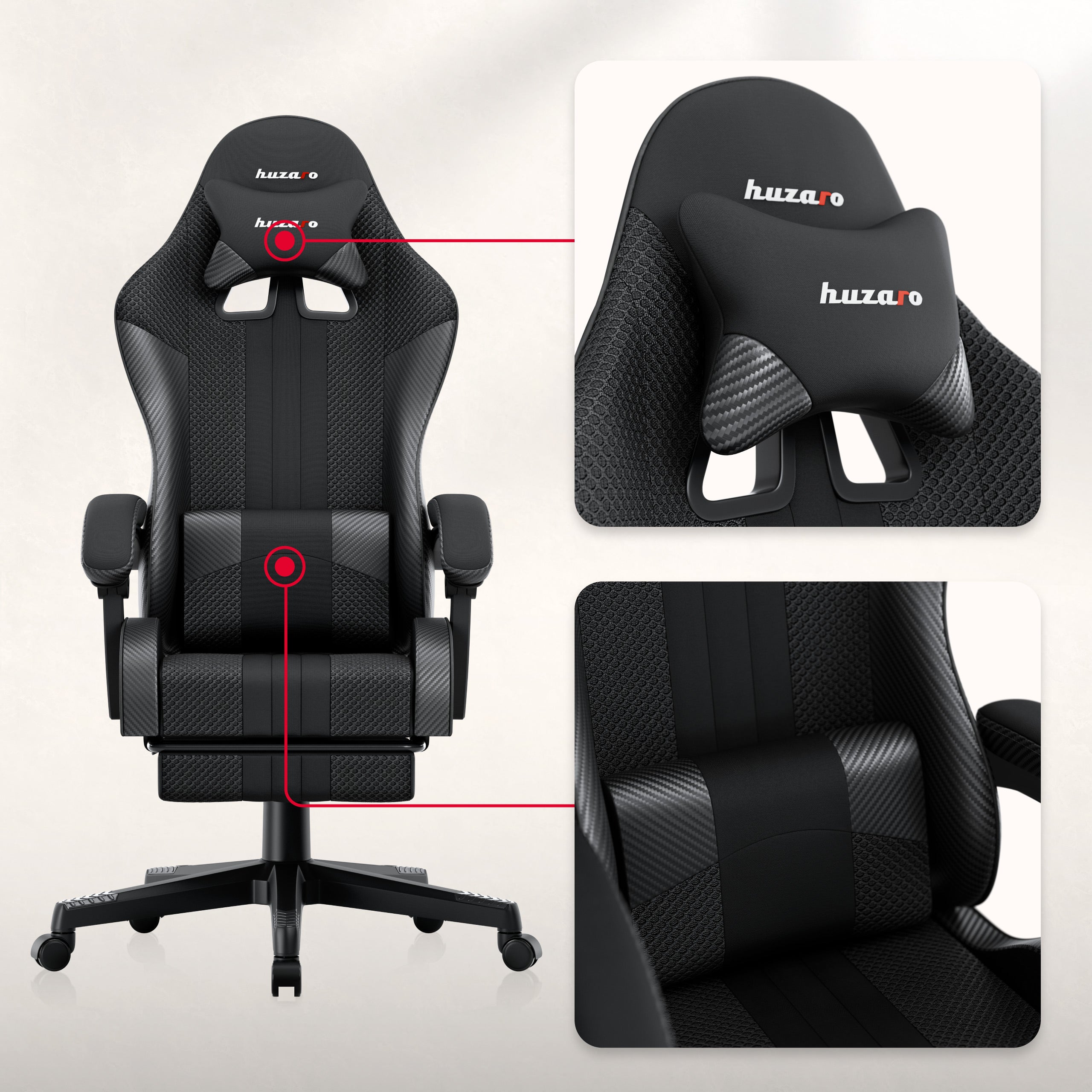 Herní židle HUZARO Force 4.7 Carbon Mesh