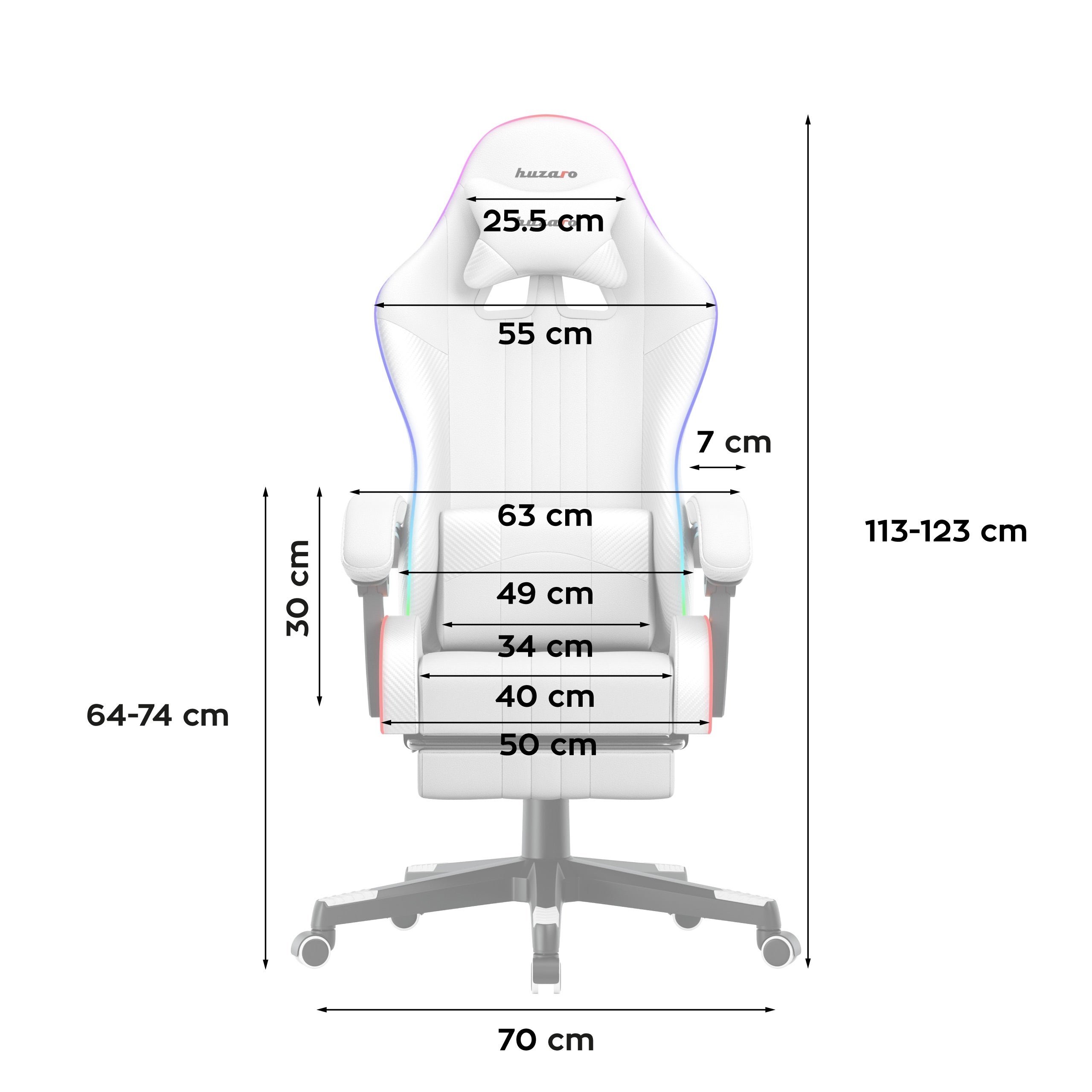 Herní křeslo HUZARO Force 4.7 RGB bílé