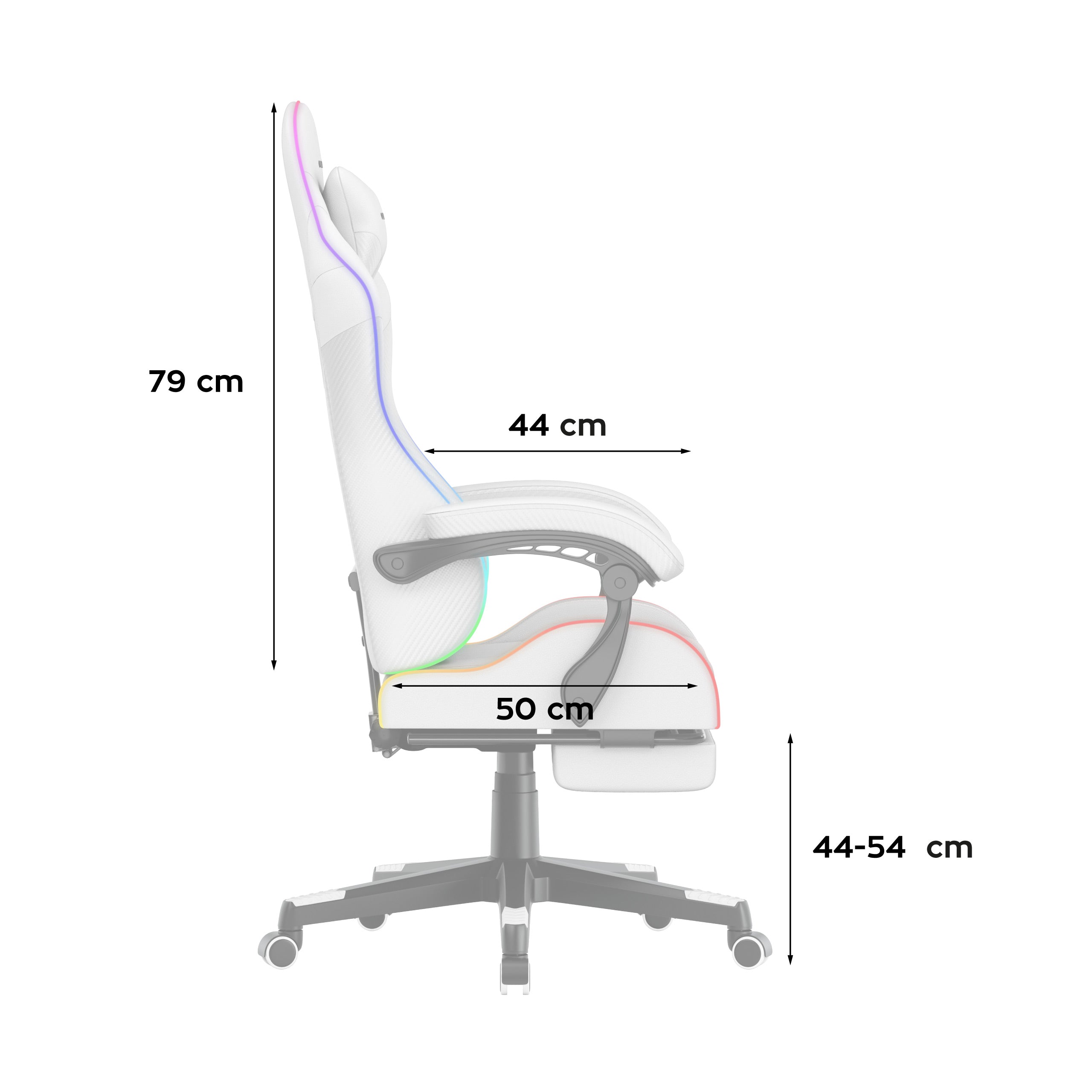 Herní křeslo HUZARO Force 4.7 RGB bílé