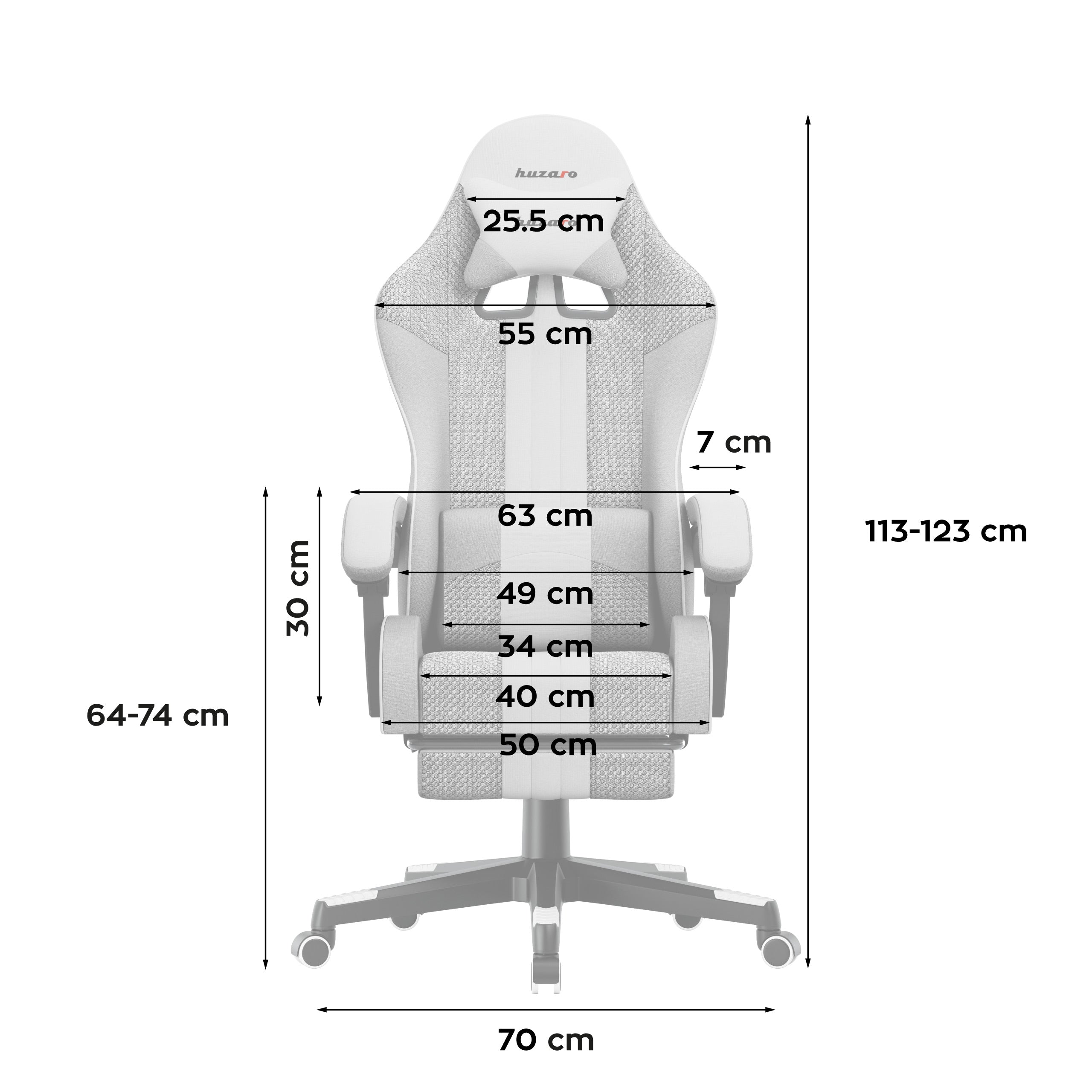 Herní křeslo HUZARO Force 4.7 White Mesh