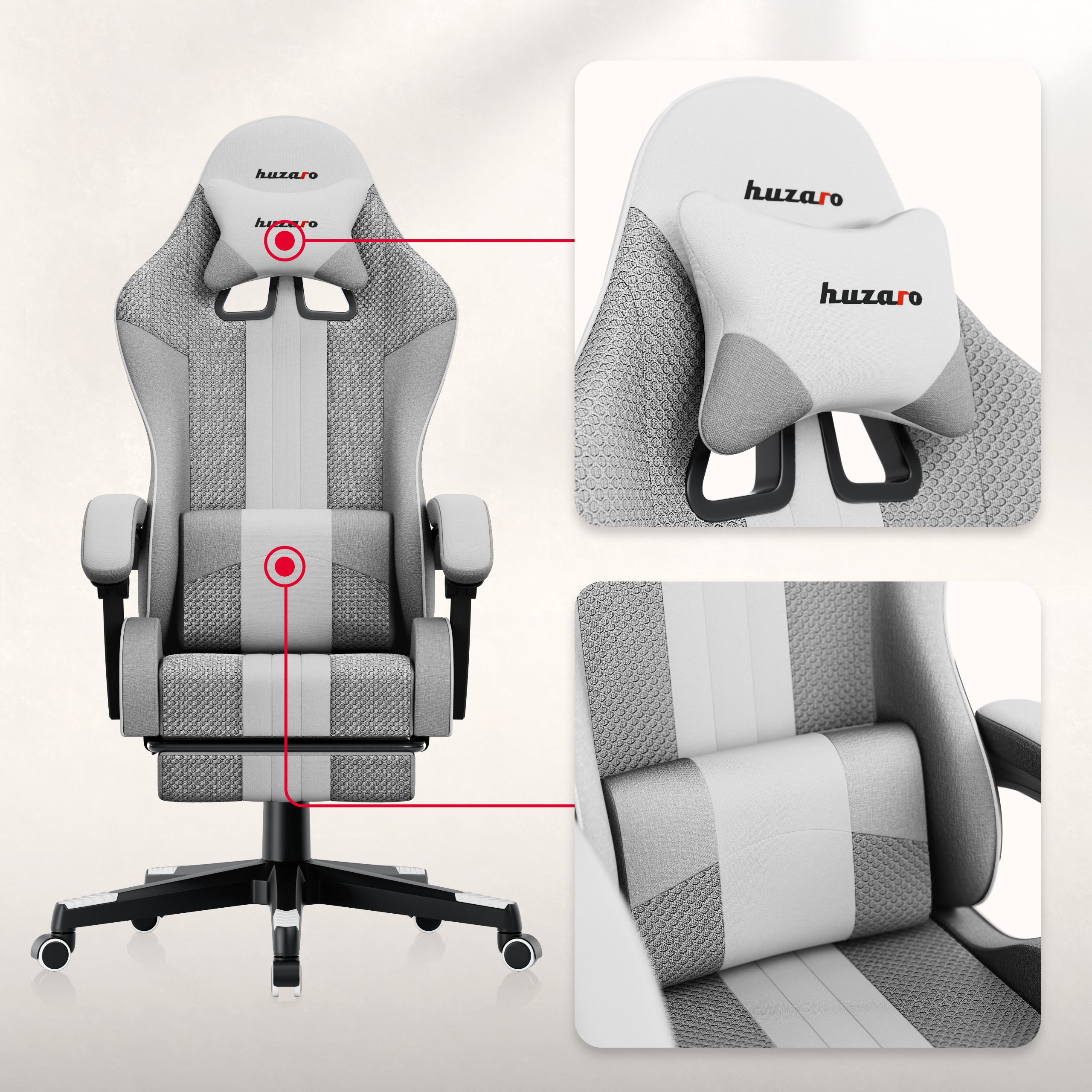 Herní křeslo HUZARO Force 4.7 White Mesh