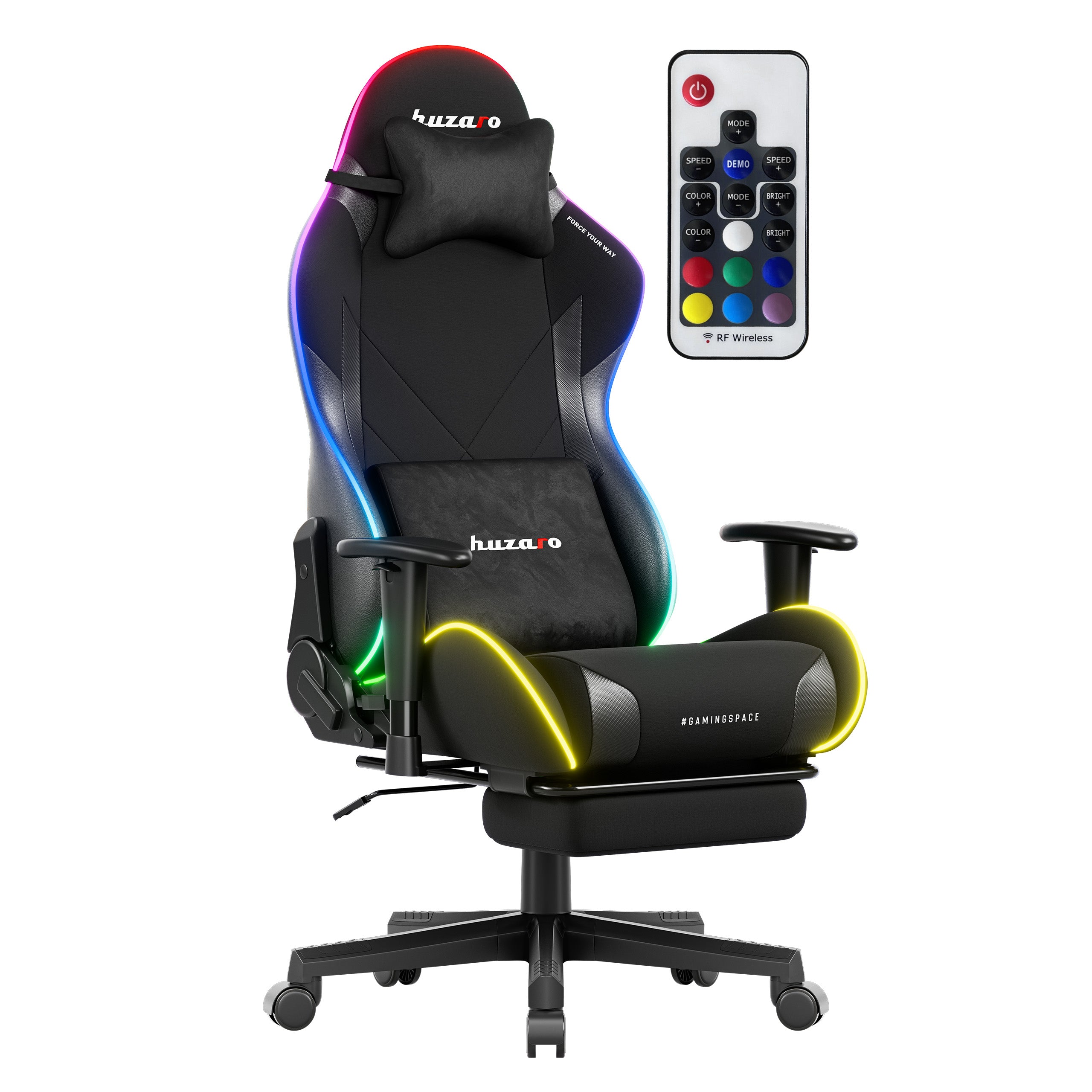 Herní křeslo LED Huzaro Force 5.7 Black RGB