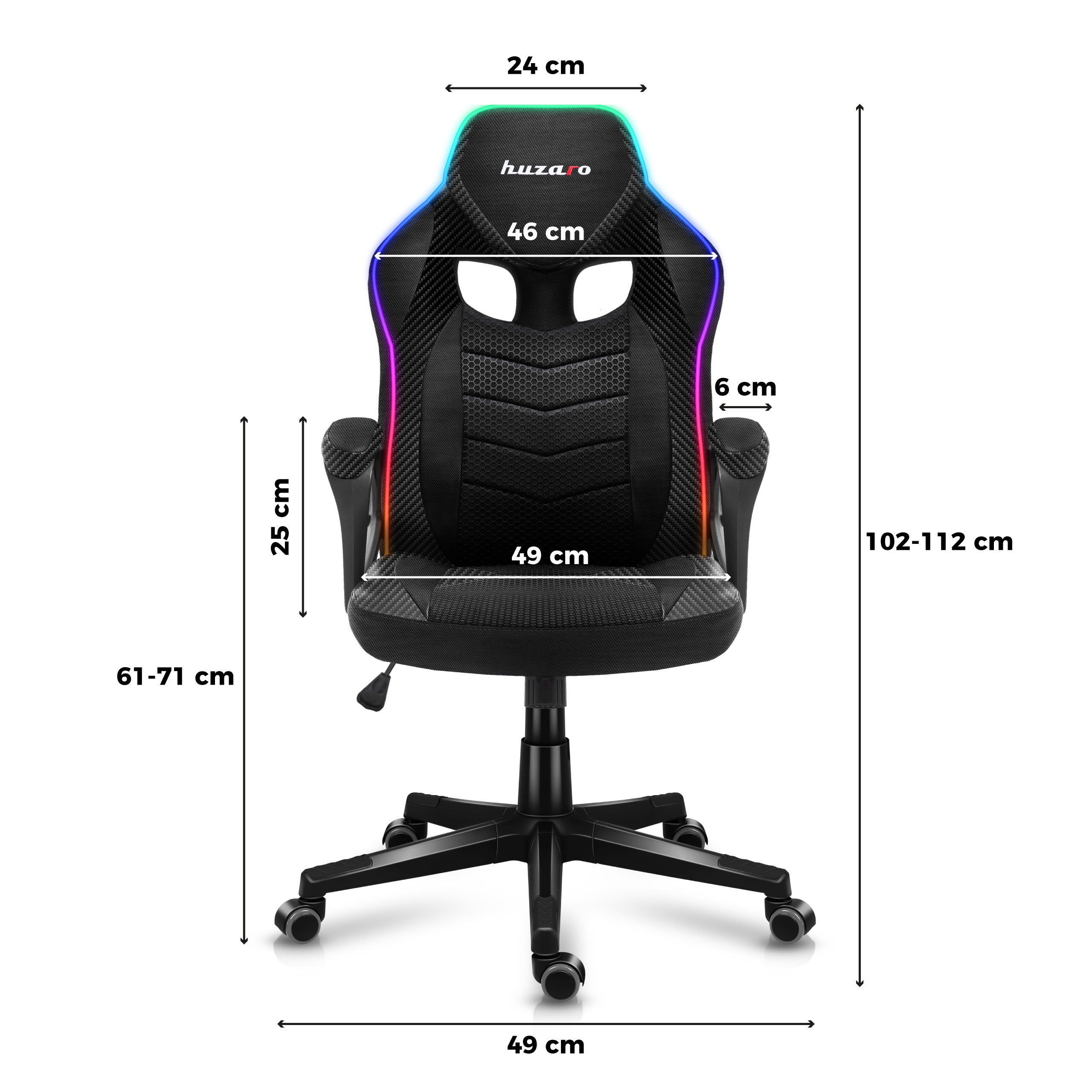 Herní křeslo Huzaro Force 2.5 RGB Carbon Mesh