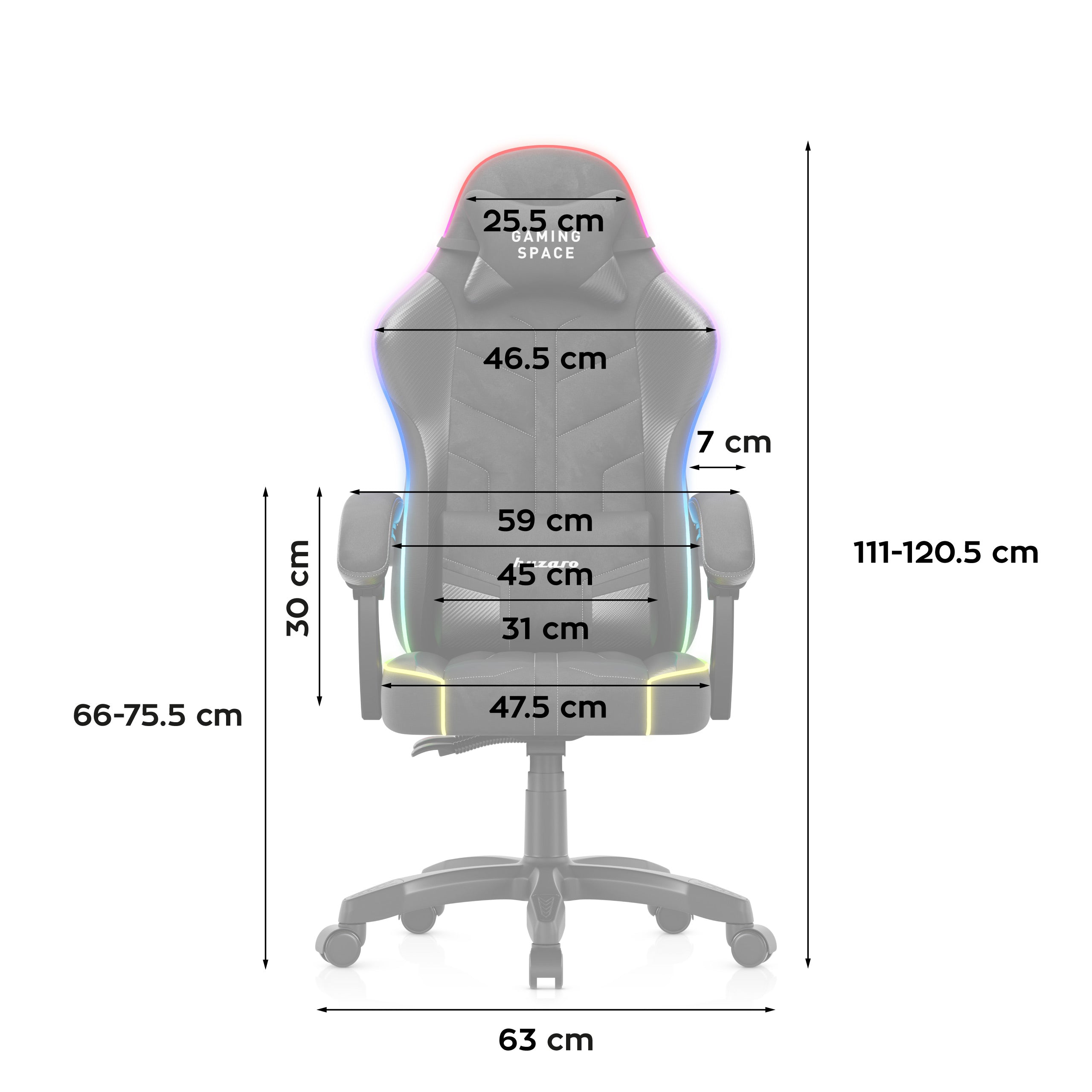 Herní křeslo velurové Huzaro Force 2.7 RGB Black