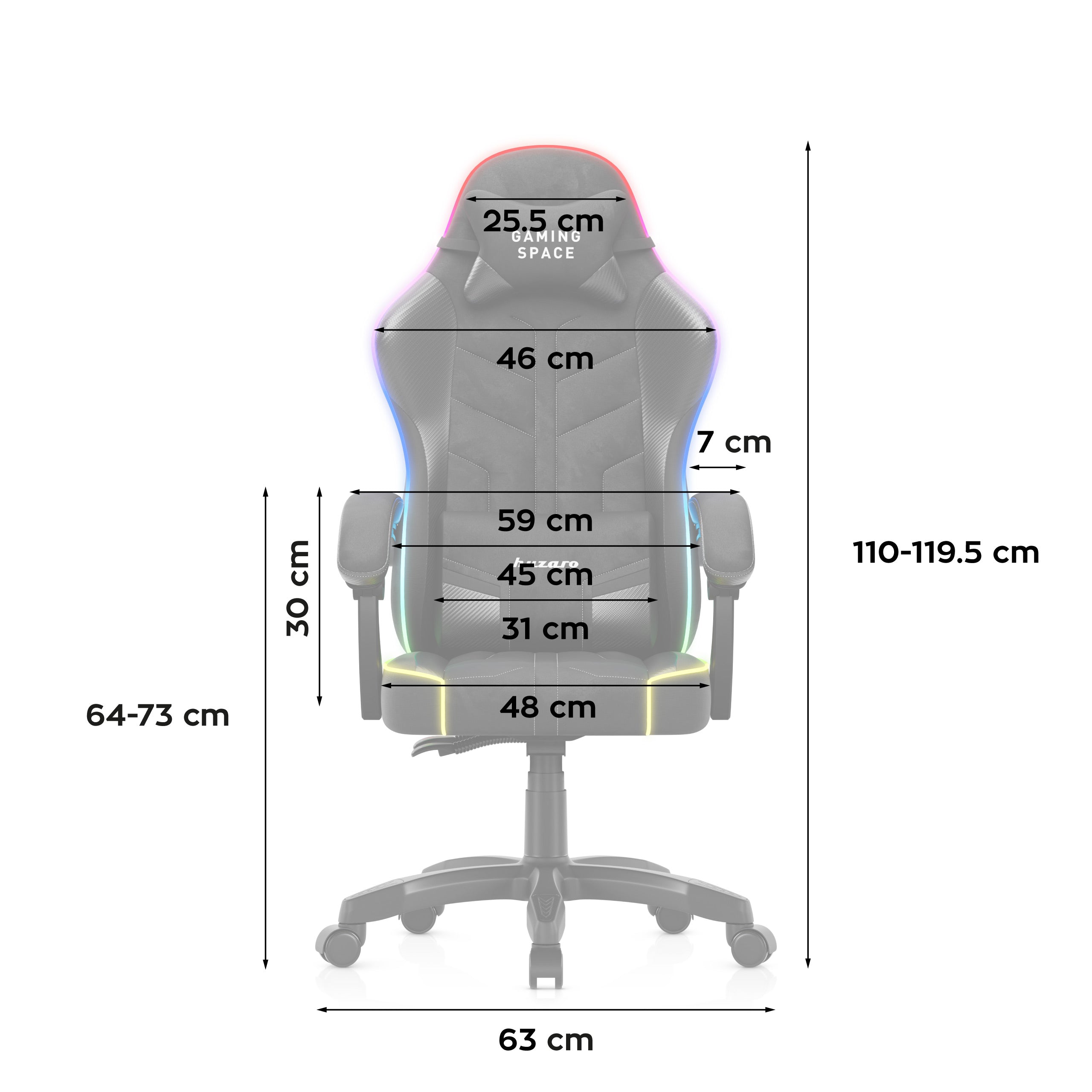 Herní křeslo velurové Huzaro Force 2.7 RGB Black