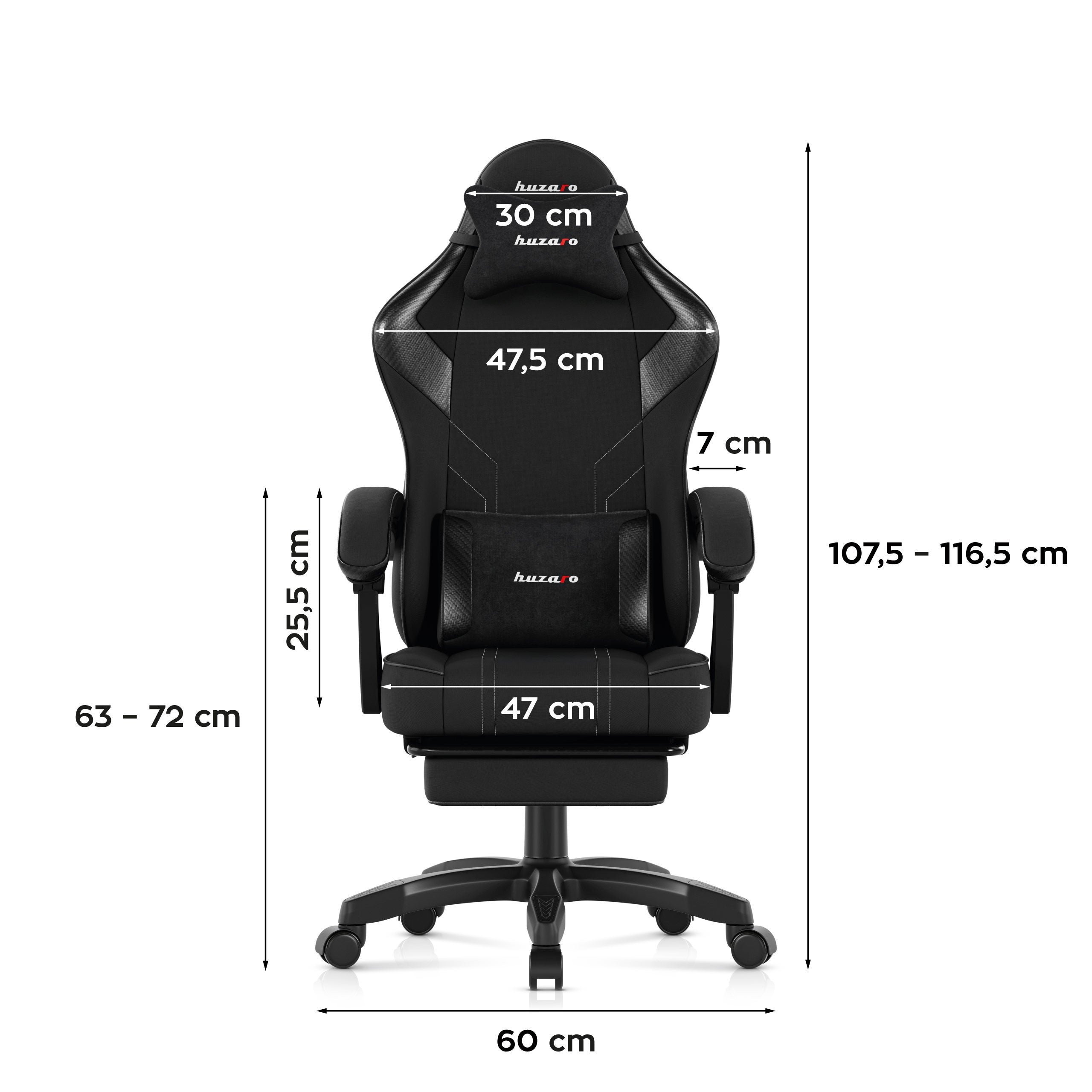 Herní křeslo Huzaro Force 3.7 Carbon Black