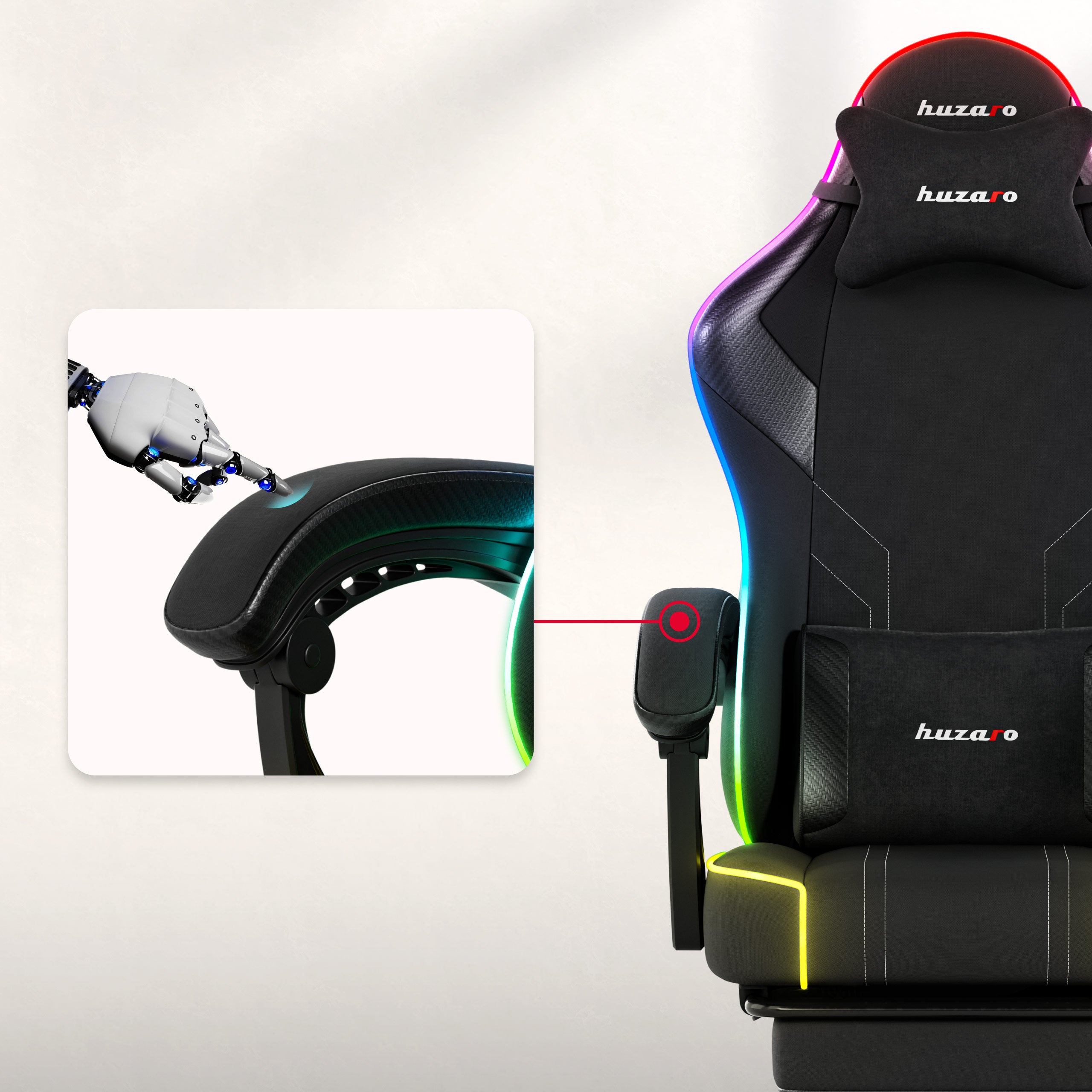 Herní křeslo Huzaro Force 3.7 RGB Black