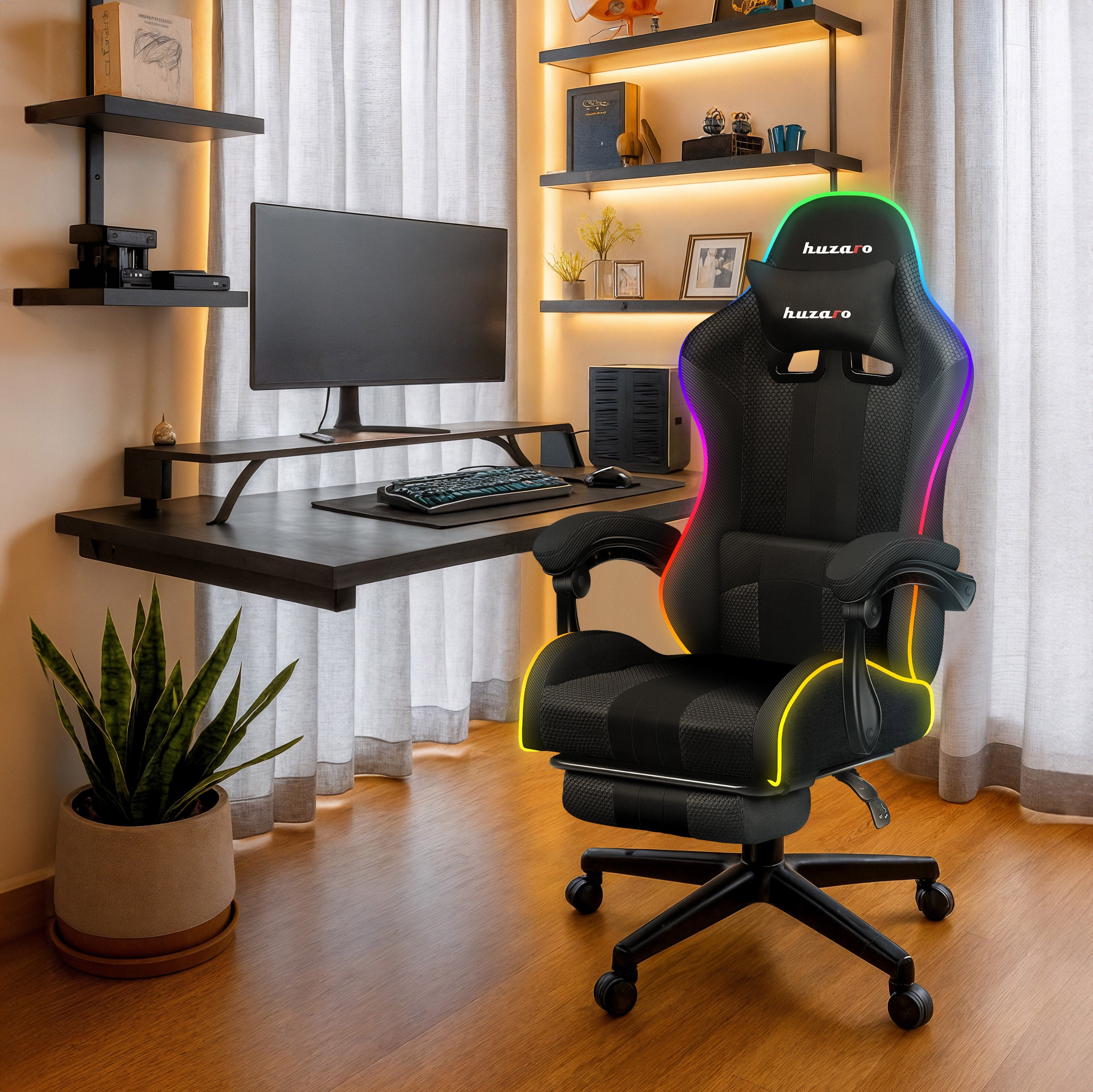 Herní křeslo HUZARO Force 4.7 RGB Black Mesh