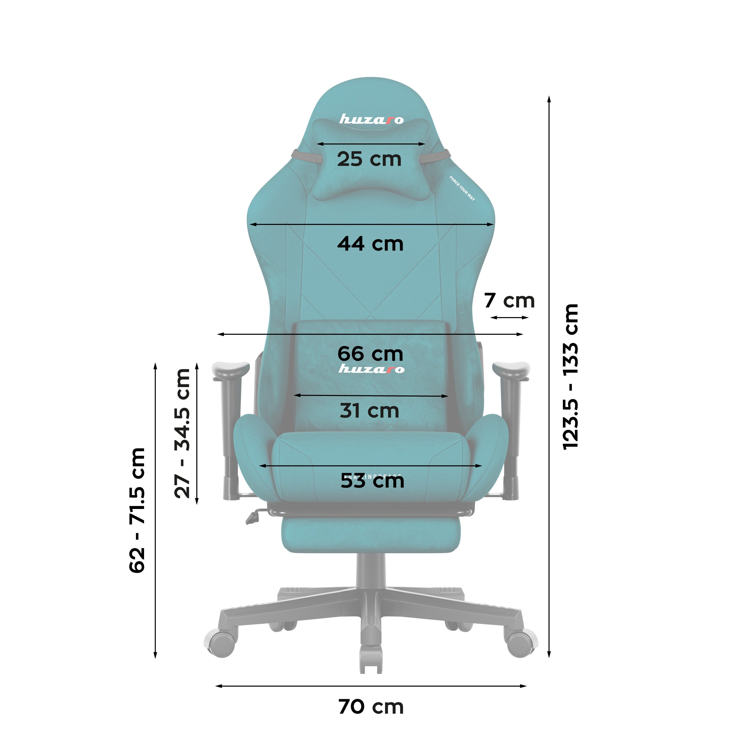Herní křeslo Huzaro Force 5.7 Teal