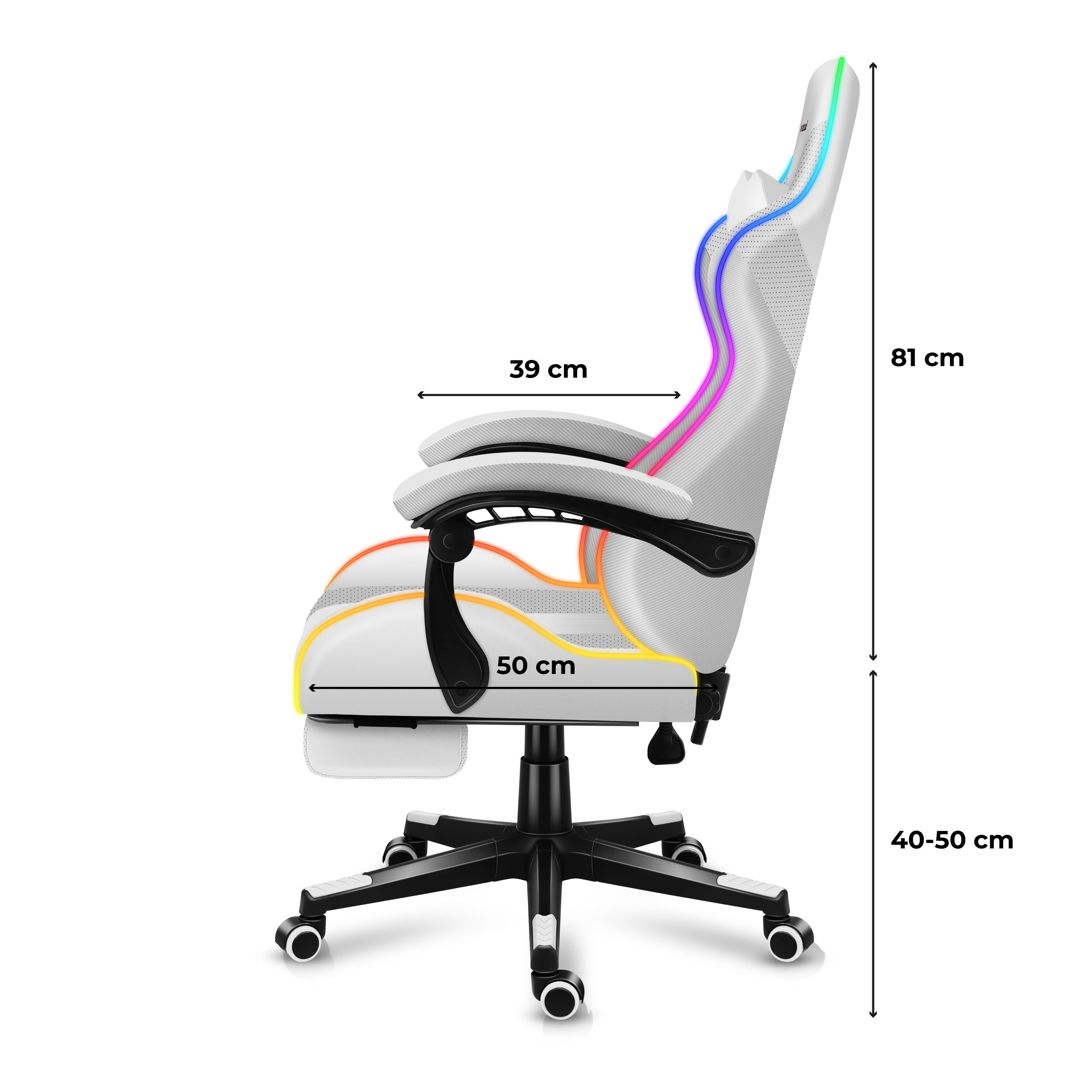 Herní křeslo HUZARO Force 4.7 RGB bílé