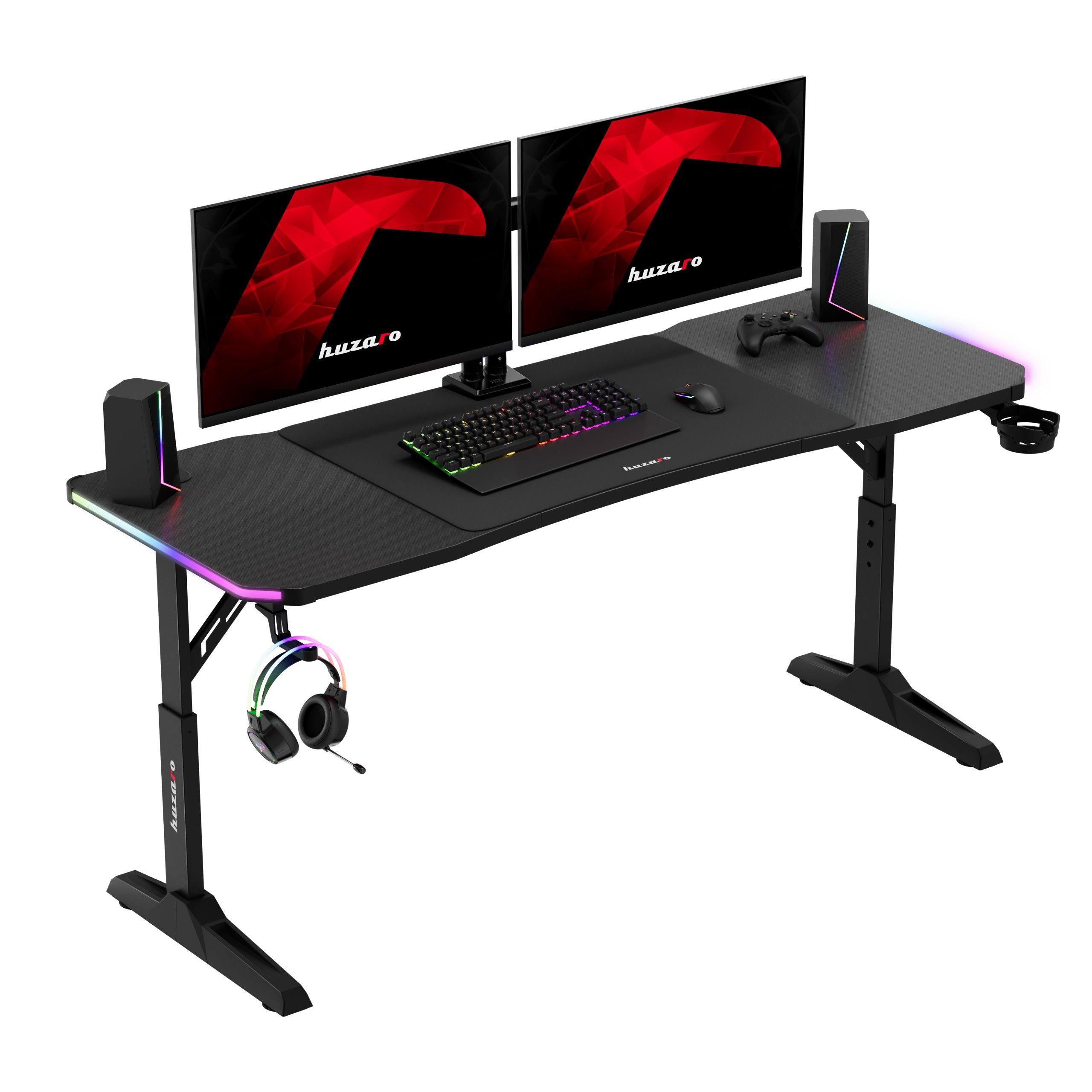 Herní stůl LED Huzaro Hero 4.6 RGB černý 160 cm
