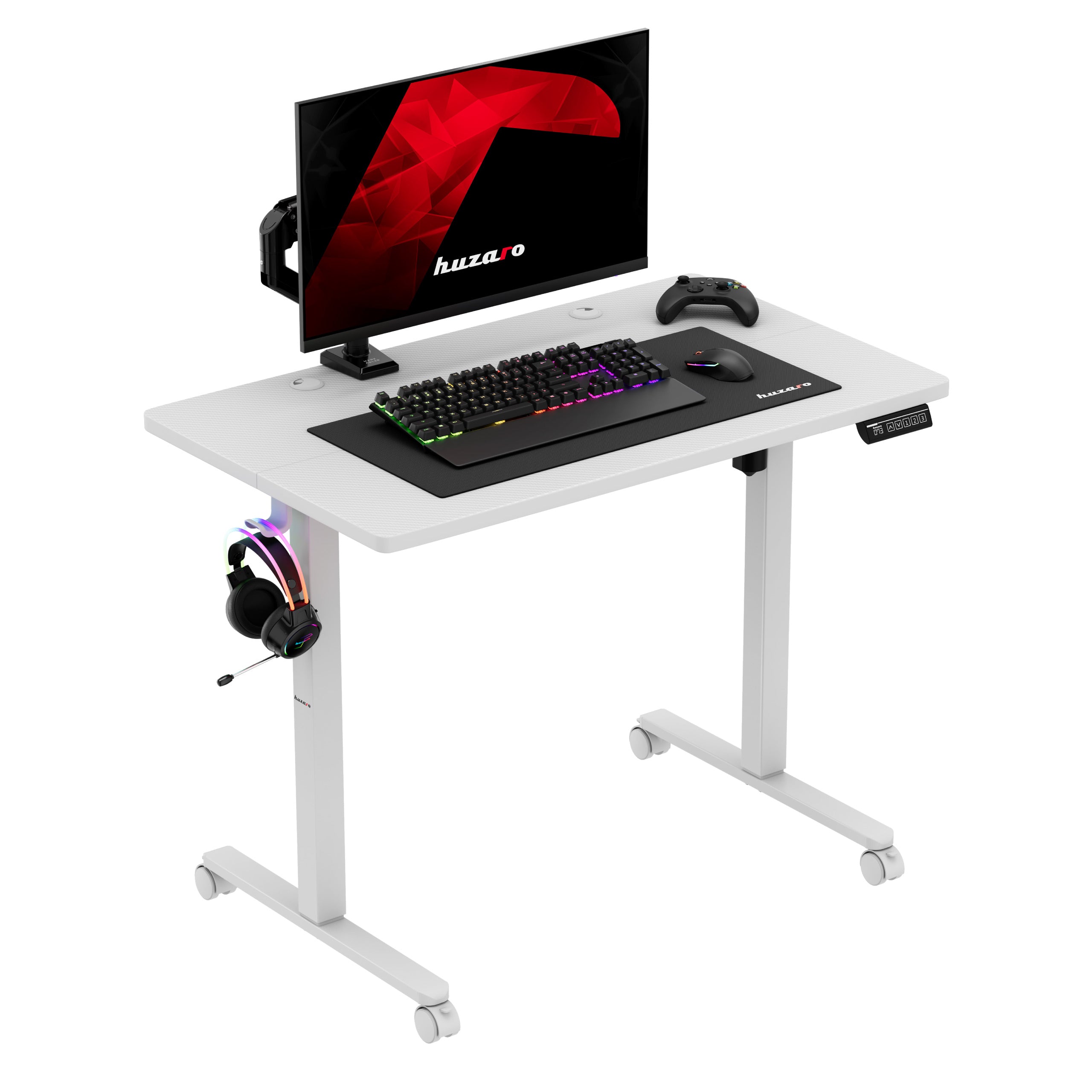Elektrický polohovatelný stůl na kolečkách Huzaro Hero 7.8 White