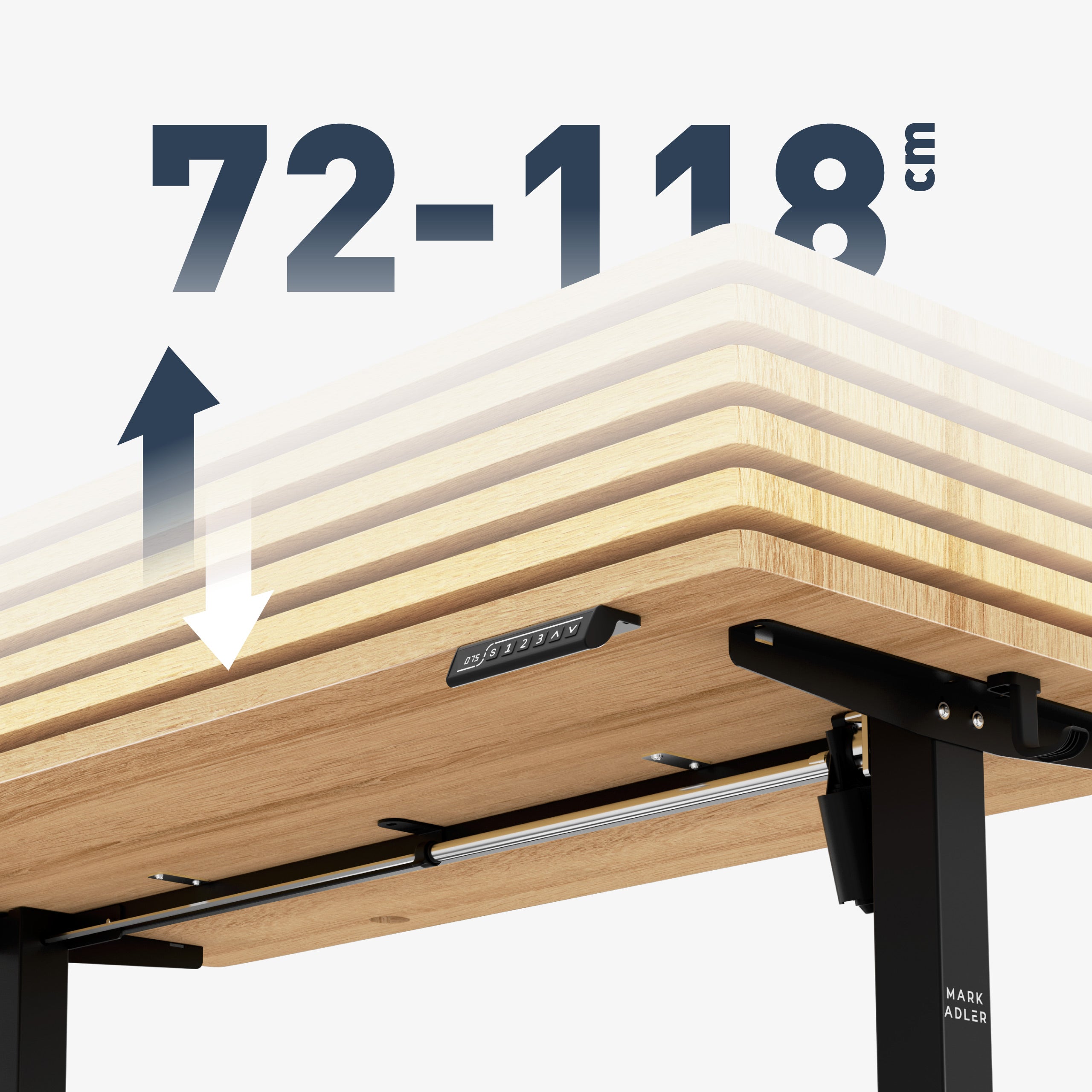 Široký rozsah nastavení výšky: 72 - 118 cm