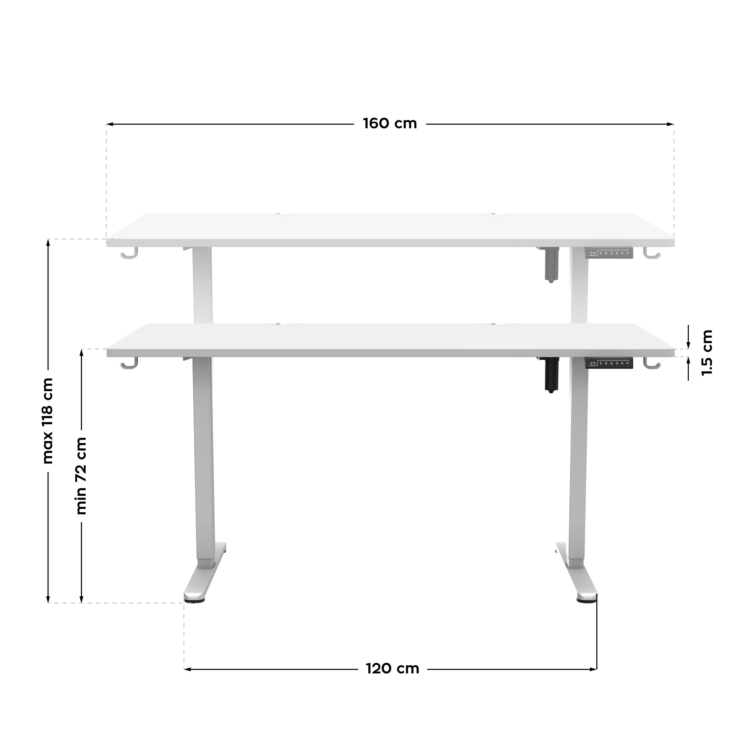 Elektrický stůl Mark Adler Leader 7.6 White 160 cm