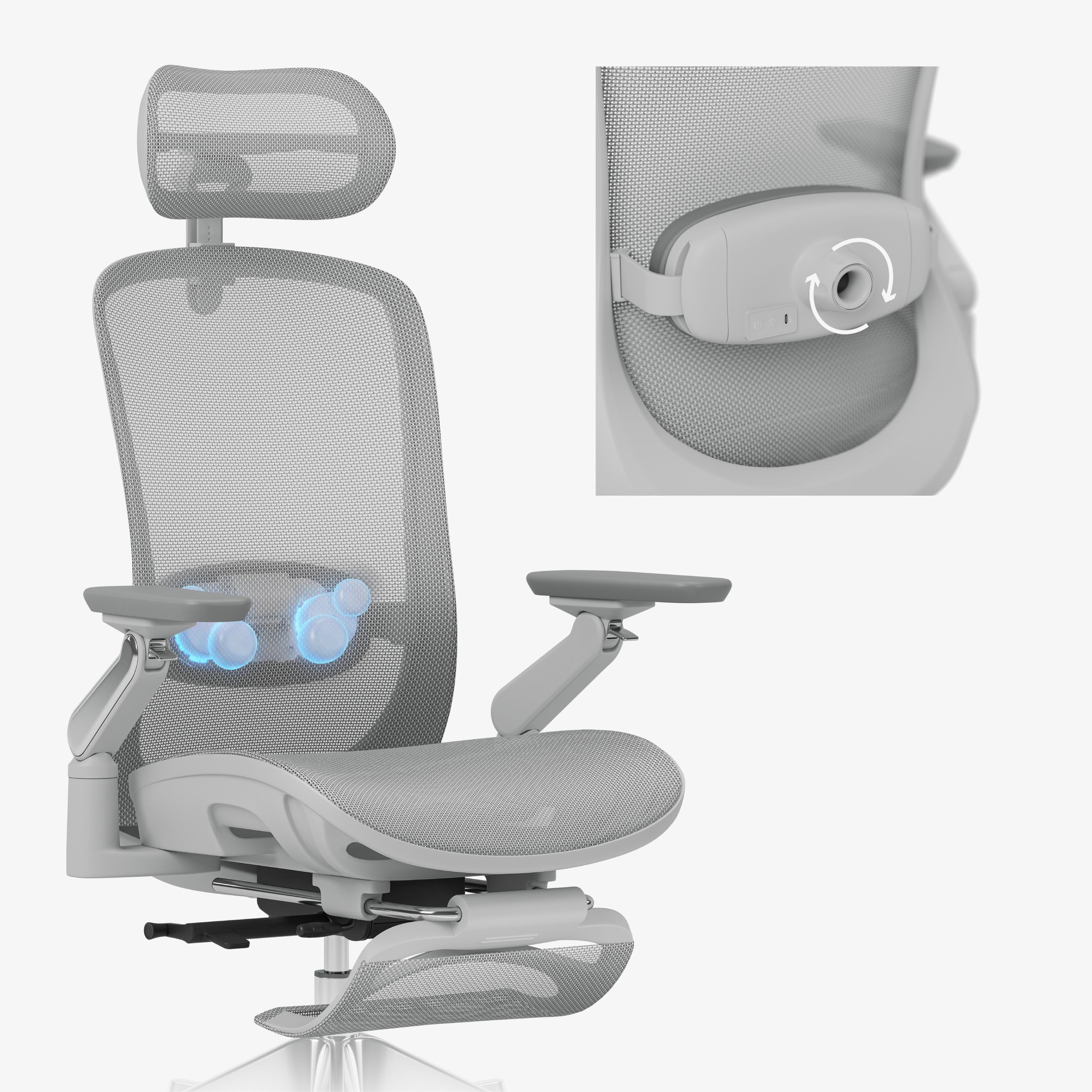Ergonomické křeslo s masáží Mark Adler Leadpro 8.7 Grey
