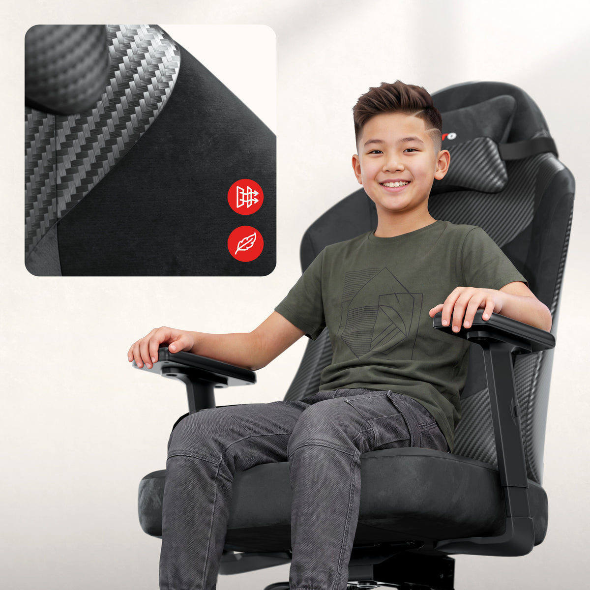 Herní křeslo pro teenagery Huzaro Ranger 5.7 Carbon Black