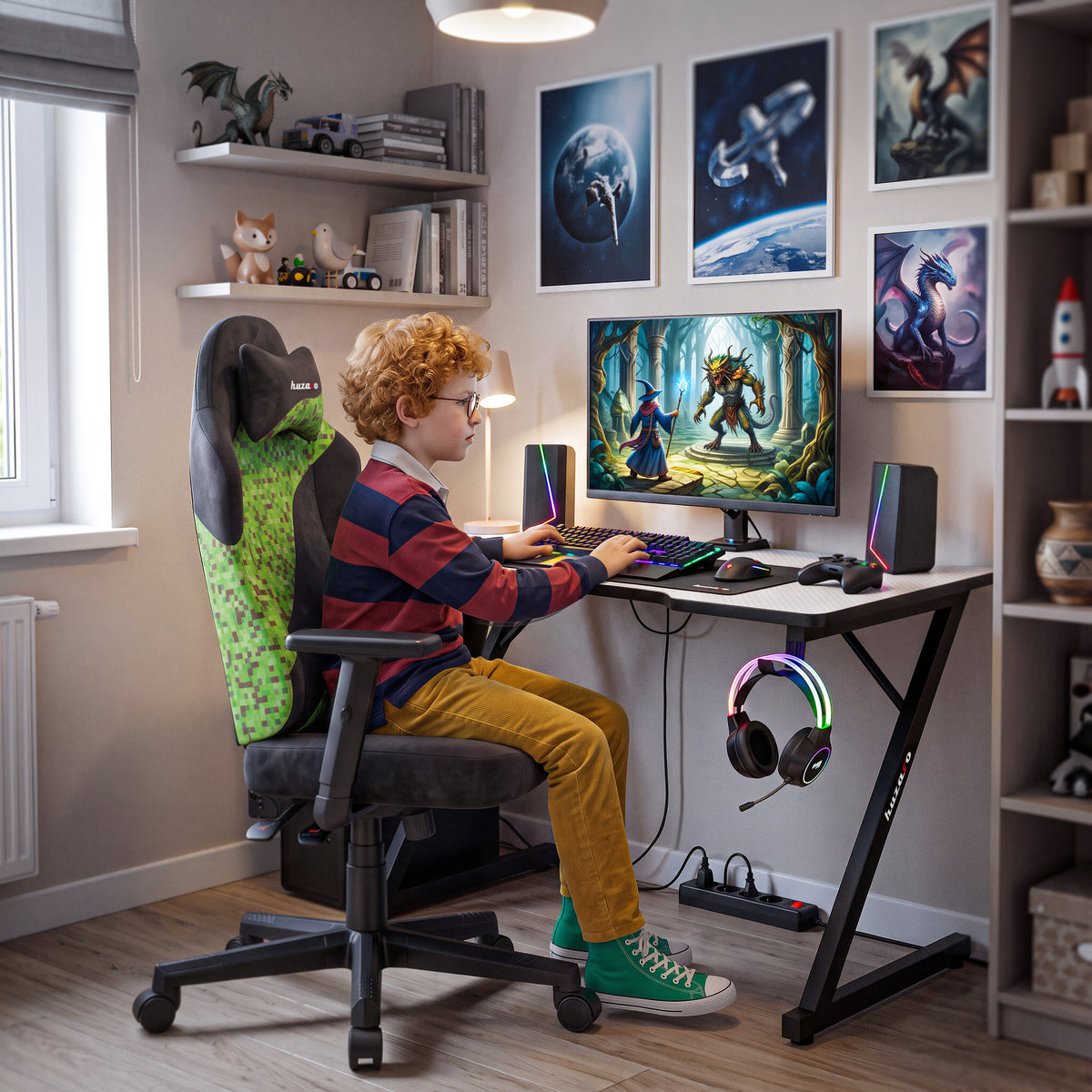 Herní křeslo pro teenagery Huzaro Ranger 5.7 Black PIXEL
