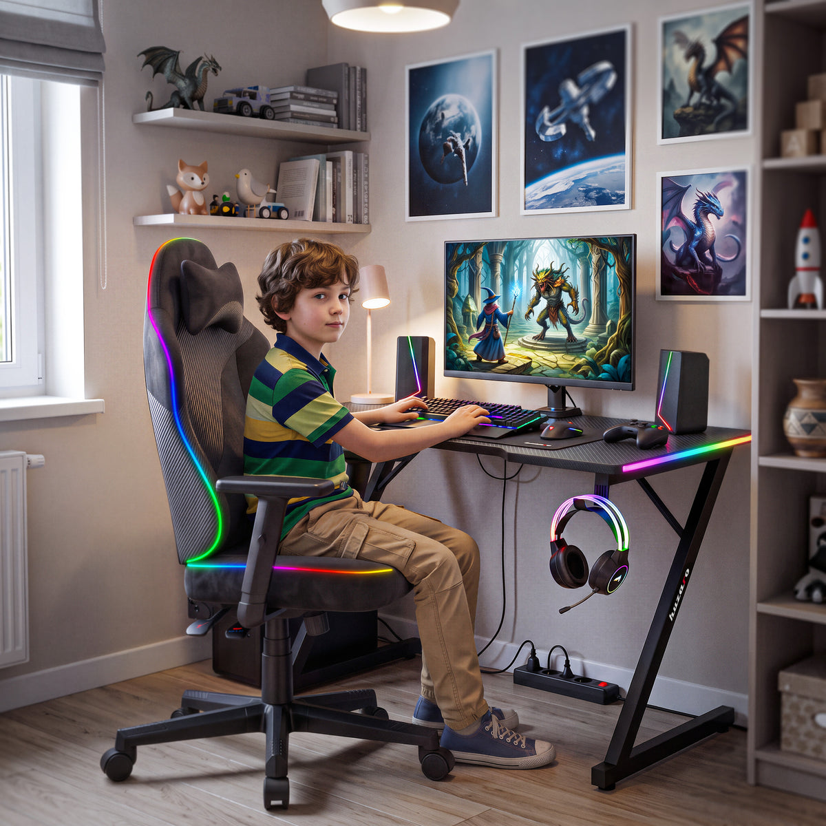 Herní křeslo pro teenagery Huzaro Ranger 5.7 RGB BLACK