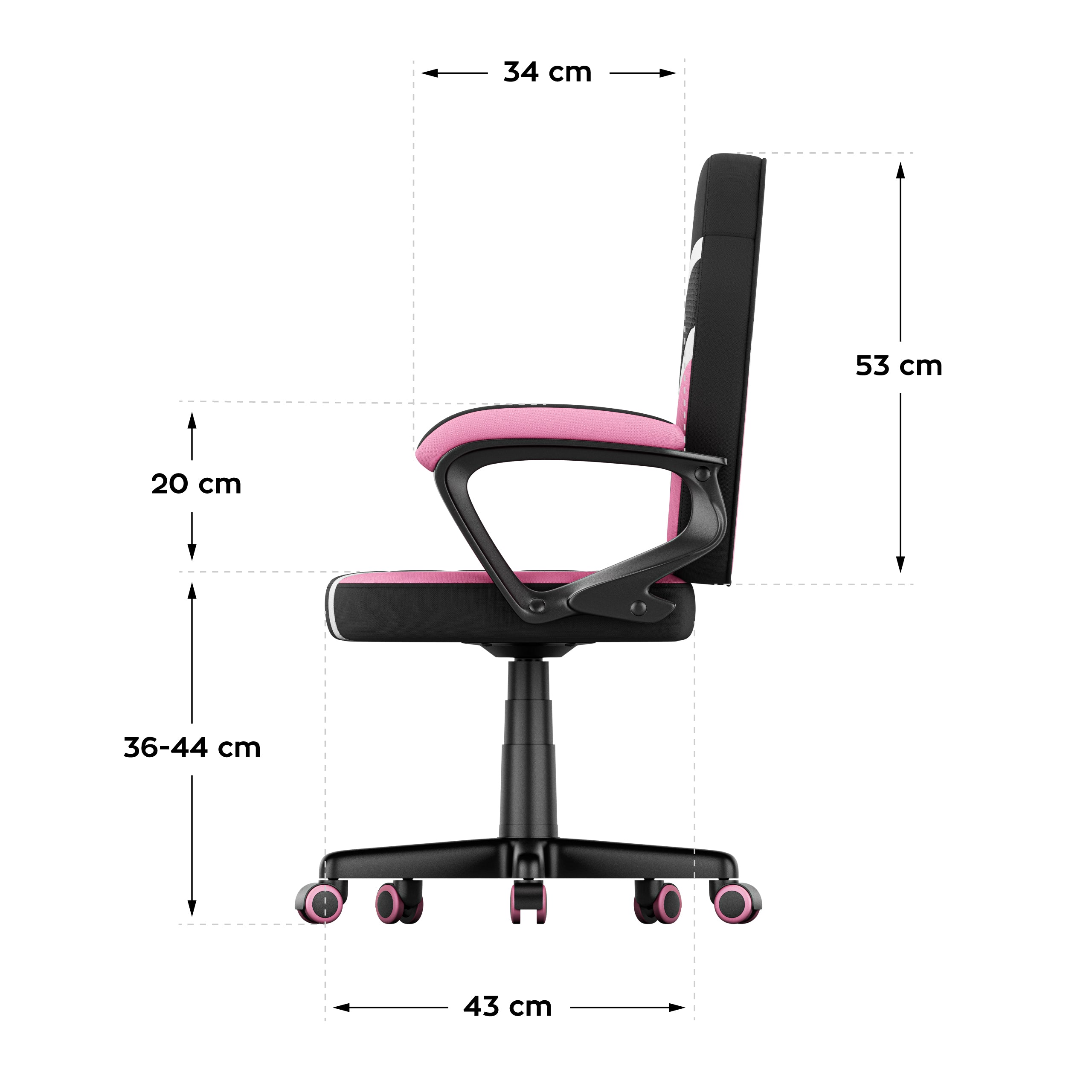 Herní židle pro dítě HUZARO RANGER 1.0 Pink Mesh