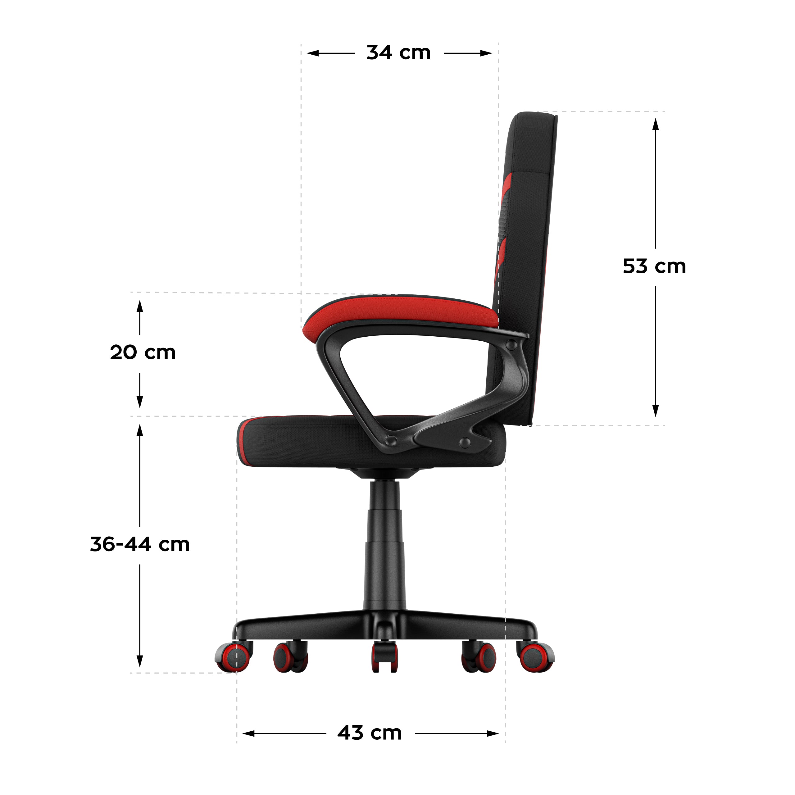 Dětská herní židle HUZARO RANGER 1.0 Red Mesh