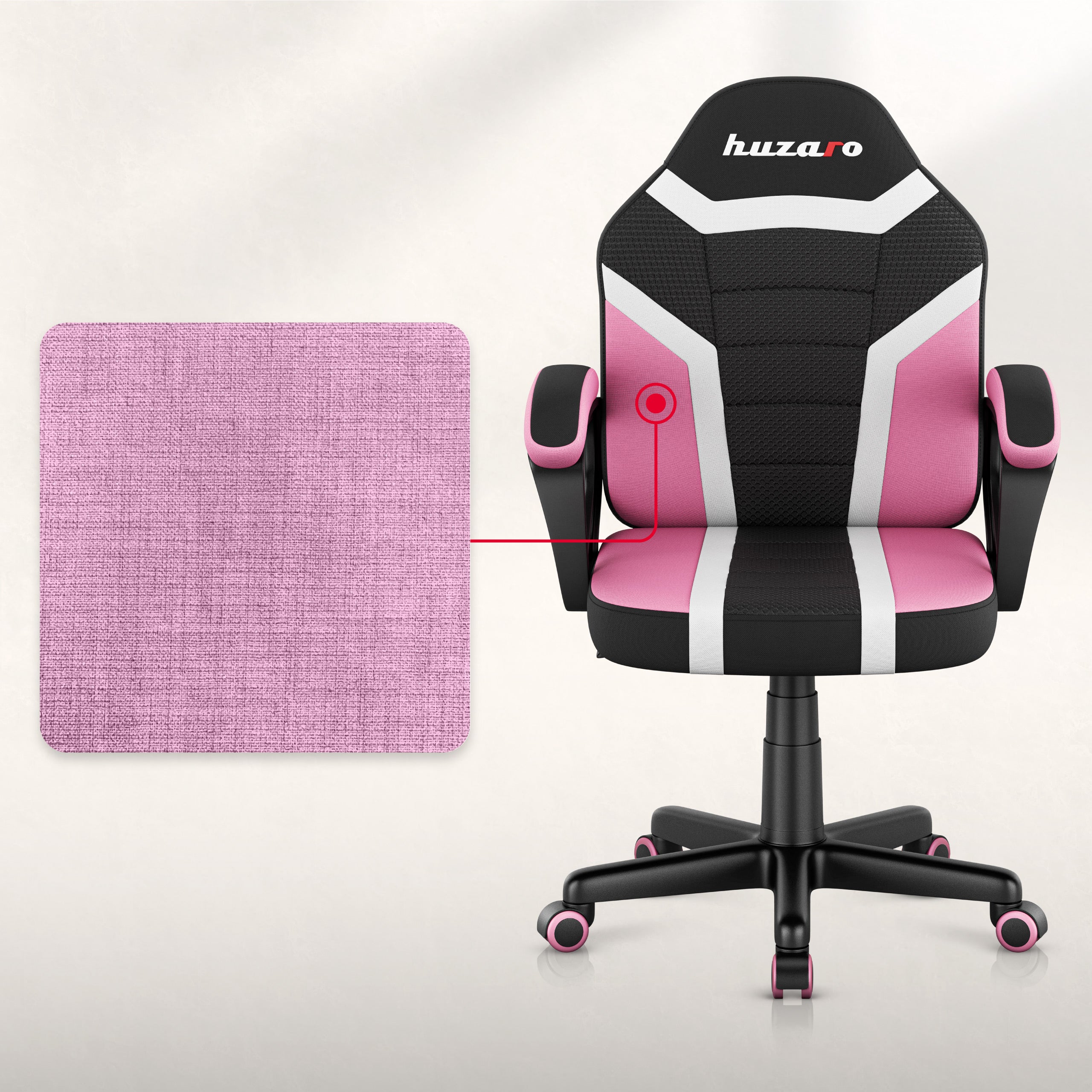 Herní židle pro dítě HUZARO RANGER 1.0 Pink Mesh
