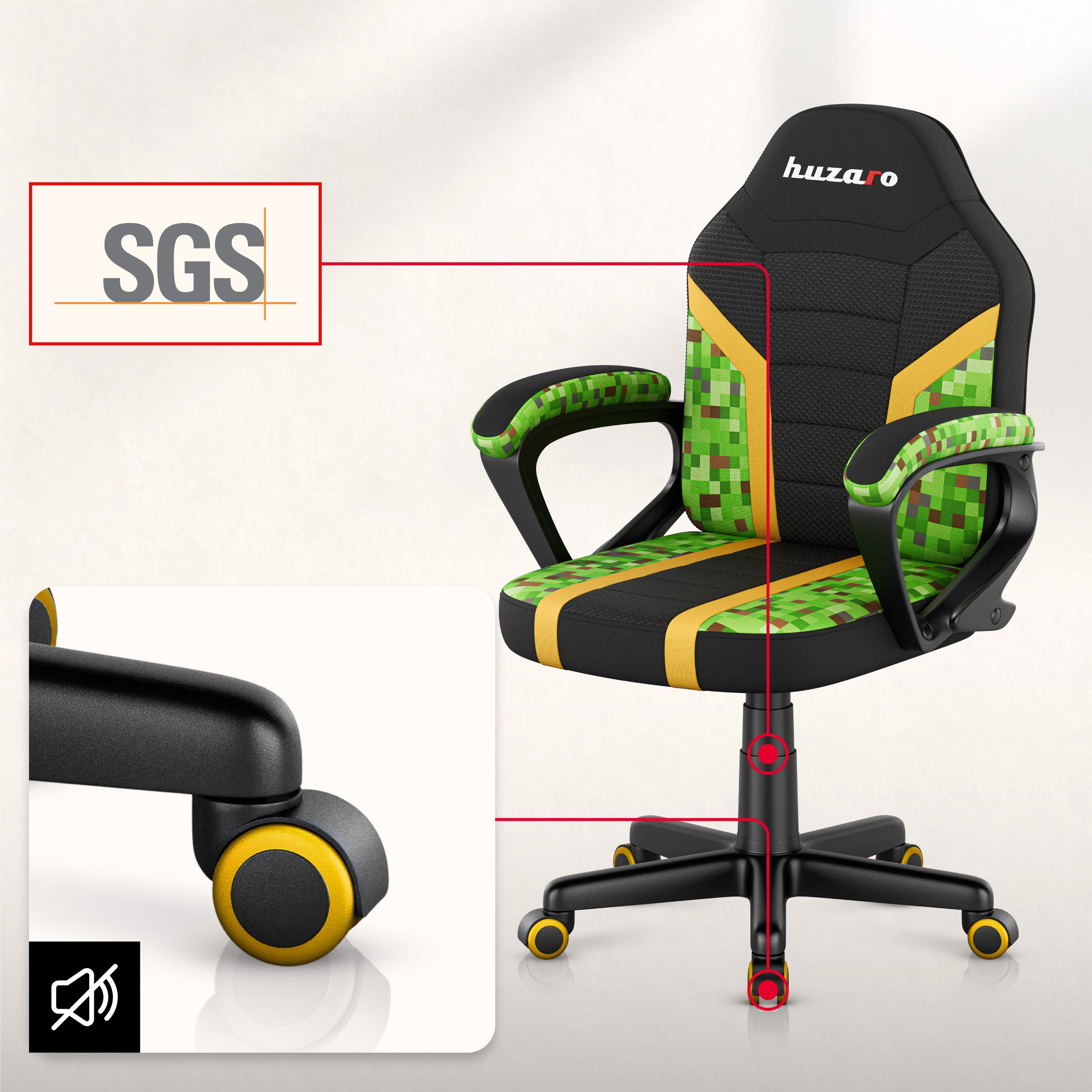 Dětské herní křeslo HUZARO RANGER 1.0 Pixel Mesh