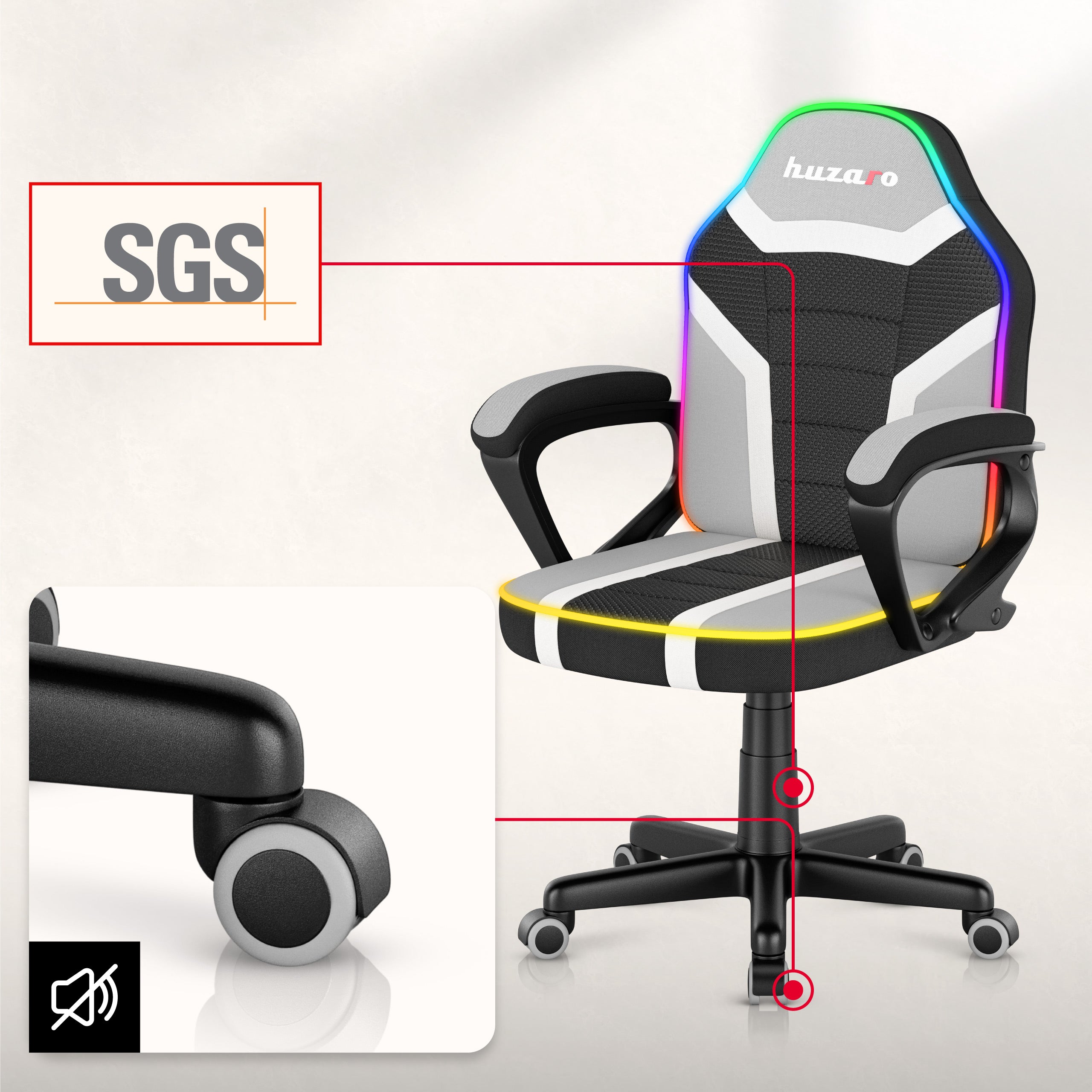 Herní křeslo pro děti Huzaro Ranger 1.0 RGB