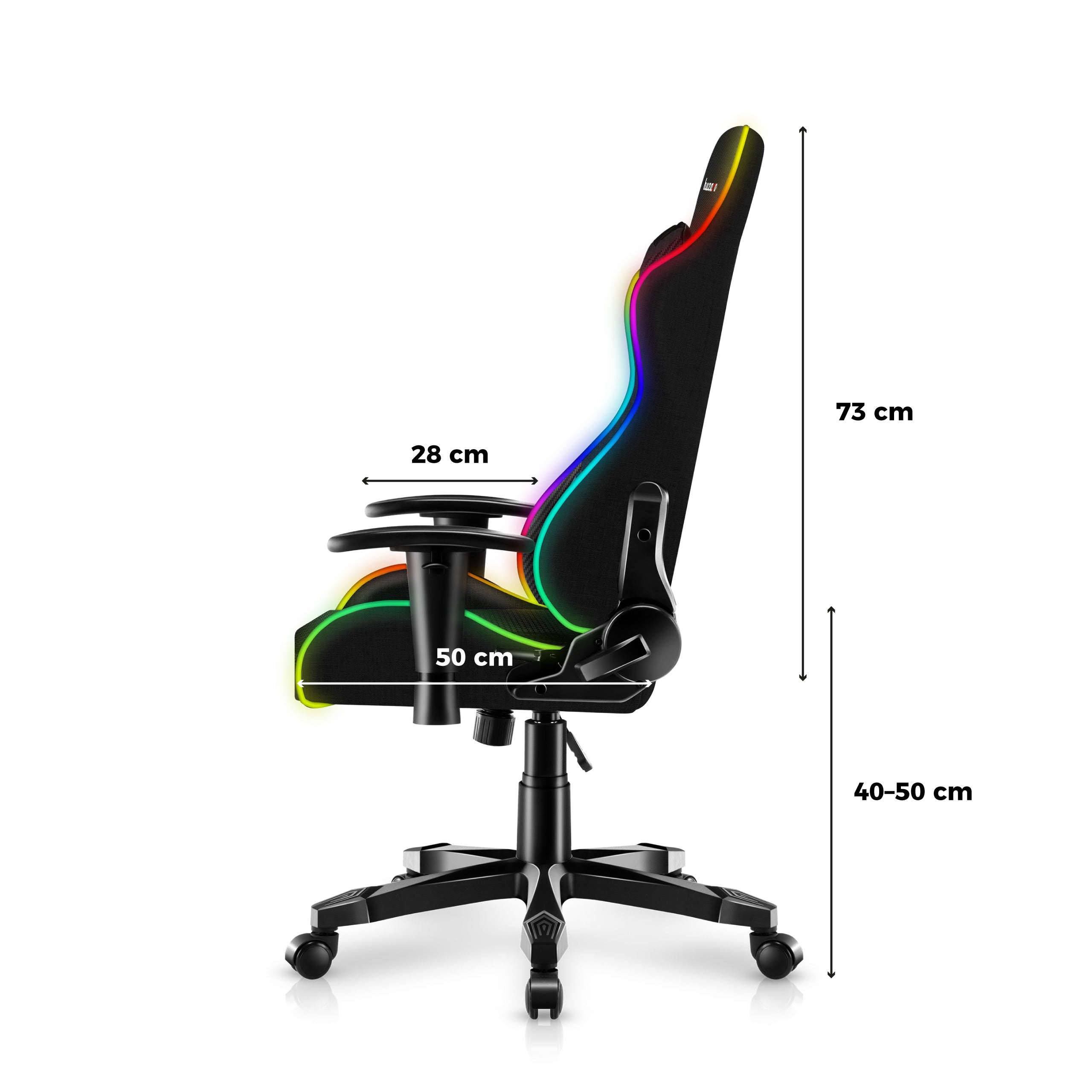 Herní křeslo pro děti HUZARO RANGER 6.0 RGB Black Mesh