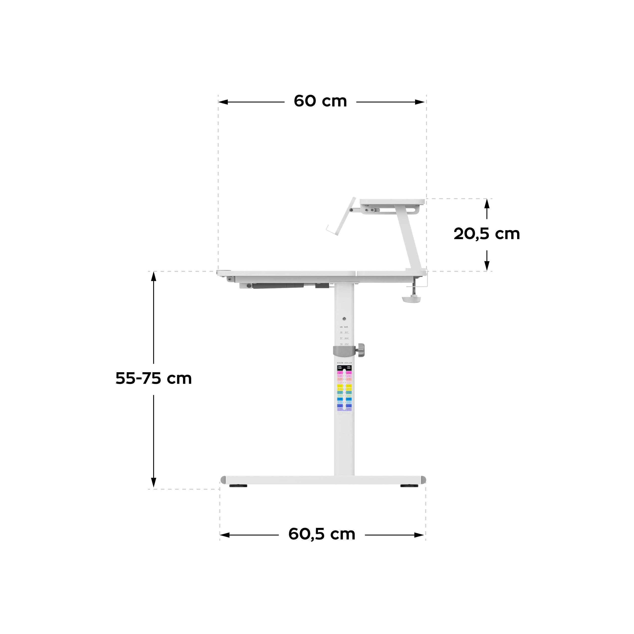 Dětský nastavitelný psací stůl Mark Adler Study 3.7 šedý 90 cm